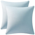 DEZENE Throw Pillow Covers 18x18 Teal: Pack of 2 Cozy Soft Velvet Square Modern Luxury Decorative Throw Pillow Cases for Sofa Couch Living Room Bed Home Decor
