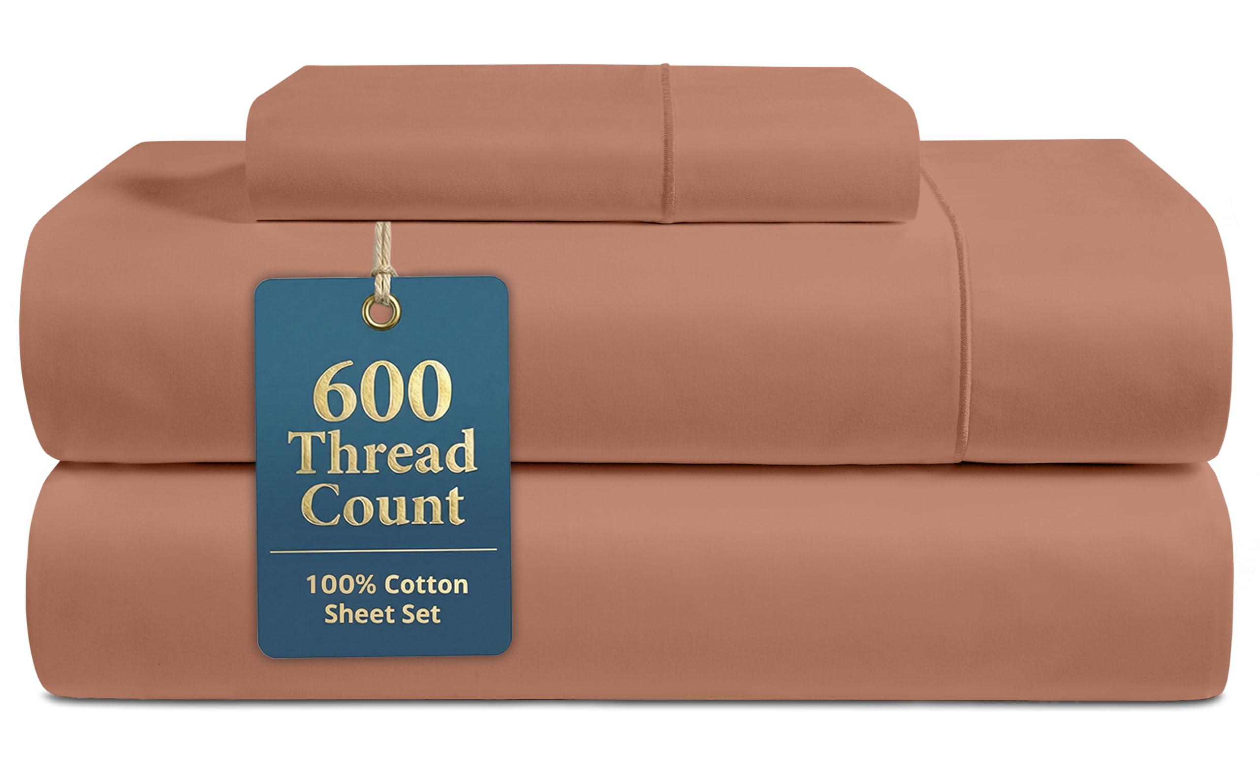 LANE LINEN 100% Cotton Sheets Full Size - 600 Thread Count Sateen Weave - Hotel Quality Softness, Great for Everyday Comfort - Securely Fits Matresses Upto 15'' Deep - Oeko TEX Certified - White