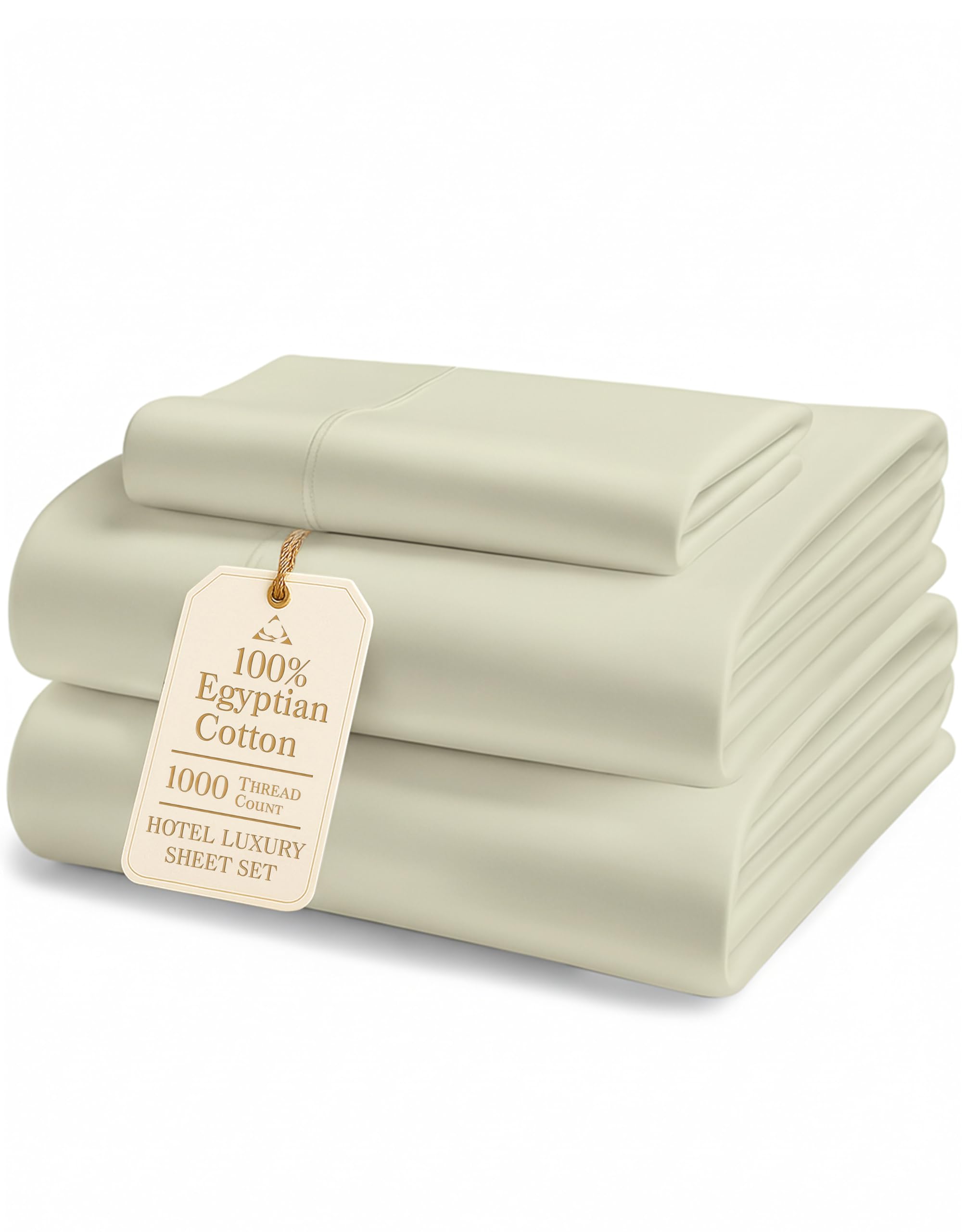 100% Egyptian Cotton King Sheet Set – Premium 1000 Thread Count Naturally Cooling & Breathable King Sheets, Authentic Long-Staple Cotton for Lasting Softness, Snug Fit 15" Deep Pocket Fitted -Charcoal