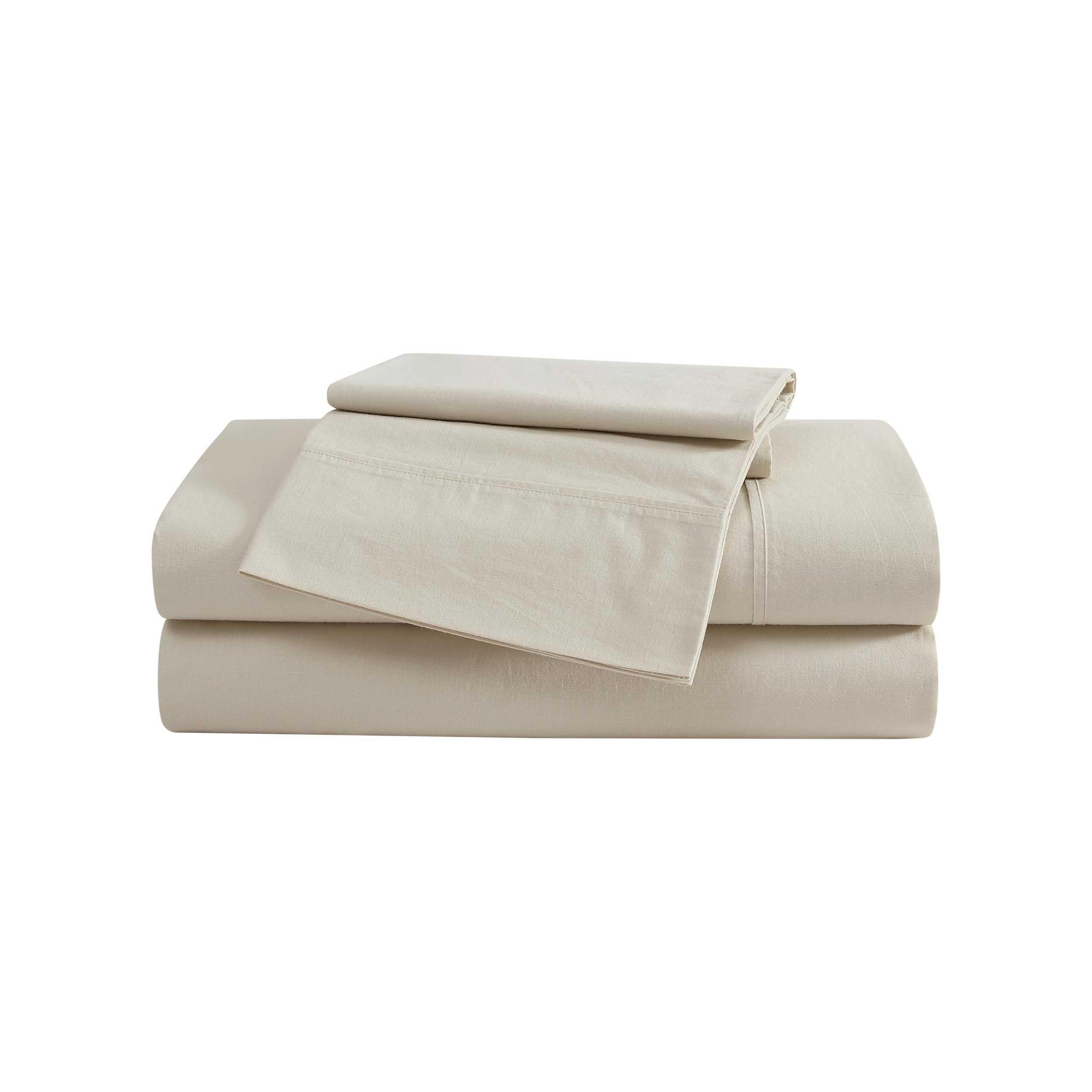 Eddie Bauer - Queen Sheet Set, Washed Percale Bedding Set with Deep Pockets, Super Soft, 100% Luxury Cotton with Smooth Percale Weave (Percale Purple, Queen)