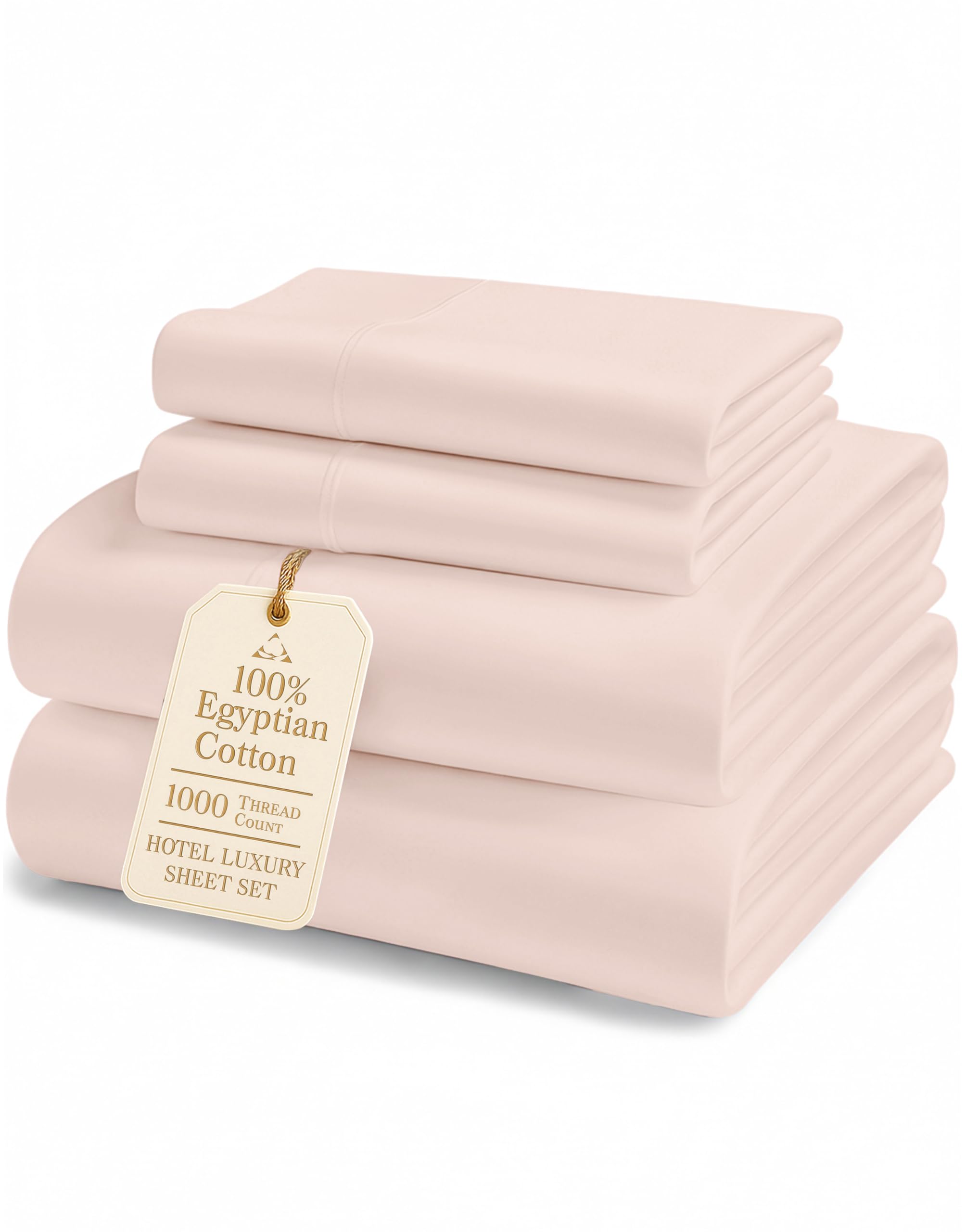 100% Egyptian Cotton King Sheet Set – Premium 1000 Thread Count Naturally Cooling & Breathable King Sheets, Authentic Long-Staple Cotton for Lasting Softness, Snug Fit 15" Deep Pocket Fitted -Charcoal
