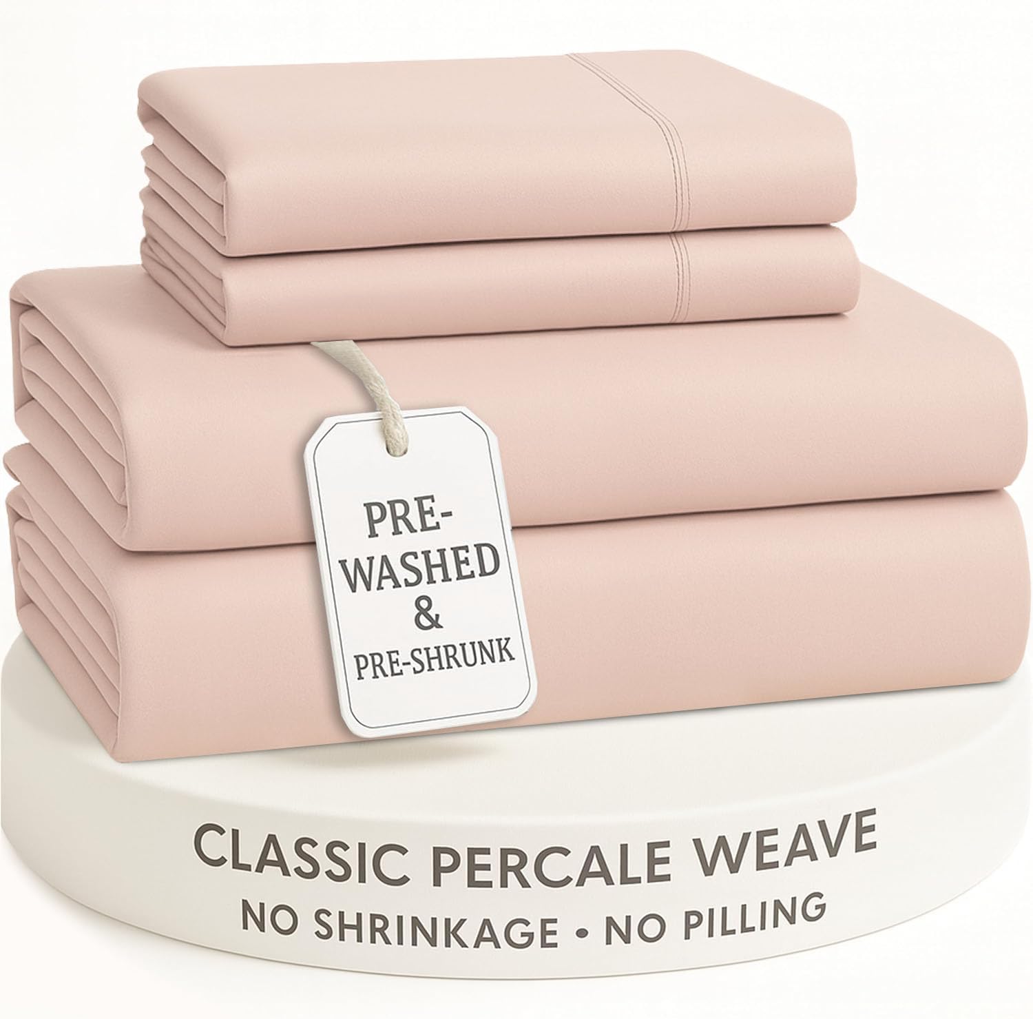 LANE LINEN Twin Sheets Set – Long-Staple 100% Cotton Pre-Washed Twin Sheets, Naturally Cool & Soft Percale Weave for All-Season Comfort for Dorm use, Machine Washable,15” Deep Pocket – Charcoal