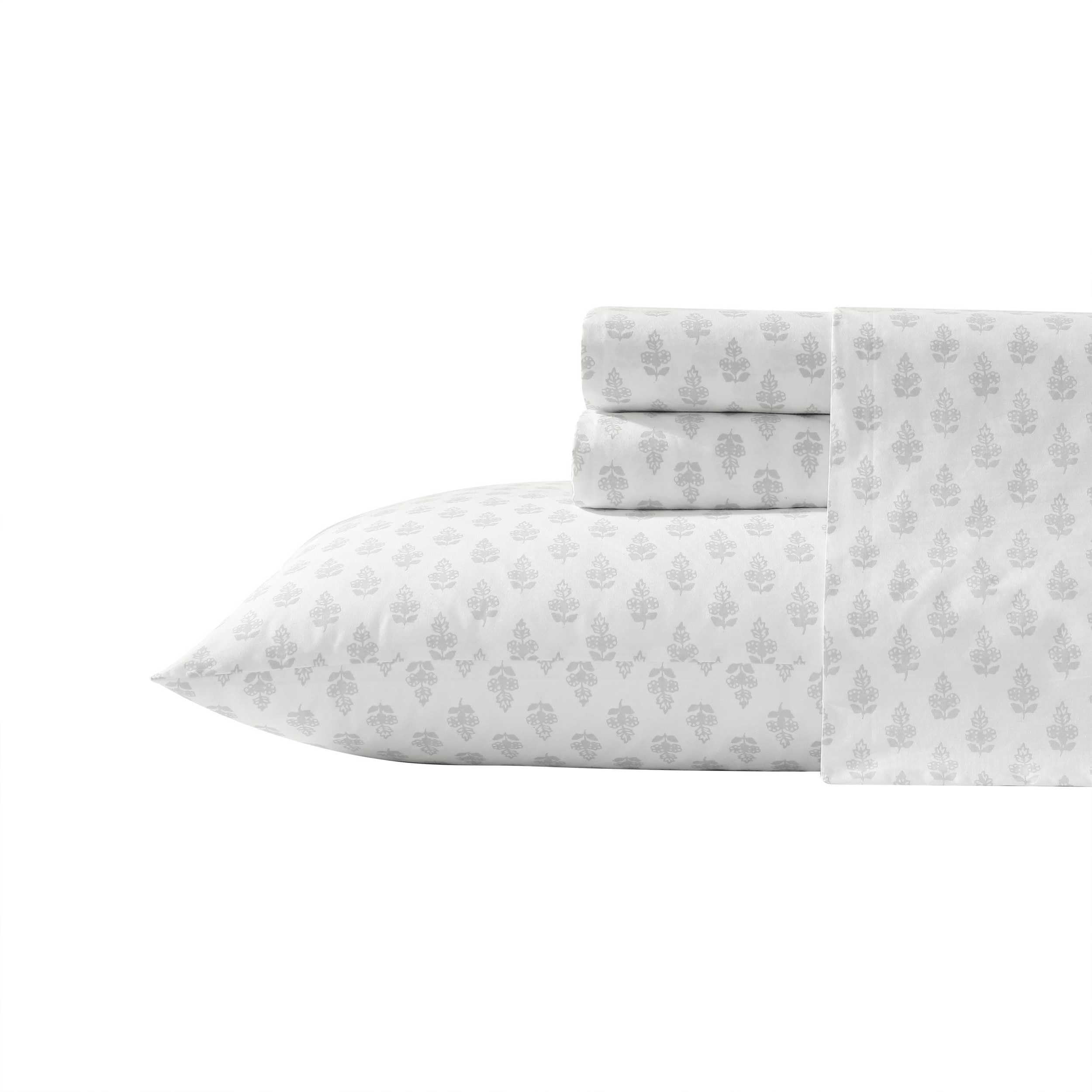 Laura Ashley - Queen Sheets, Cotton Percale Bedding Set, Lightweight & Breathable Home Decor (Evie Pink, Queen)