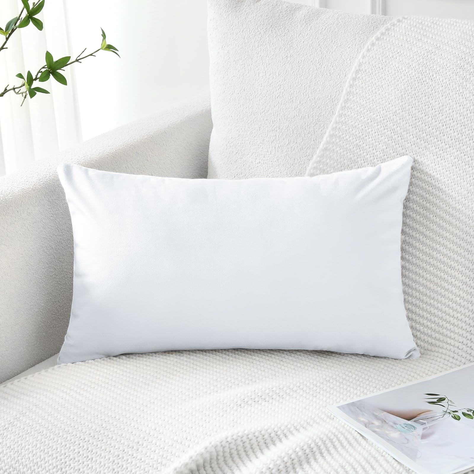 Artscope Luxury Velvet Pillow Covers Super Soft Decorative Square Throw Pillow Covers Case Cushion Covers for Sofa Couch Bedroom Car Decor 12x20 Inch Gold