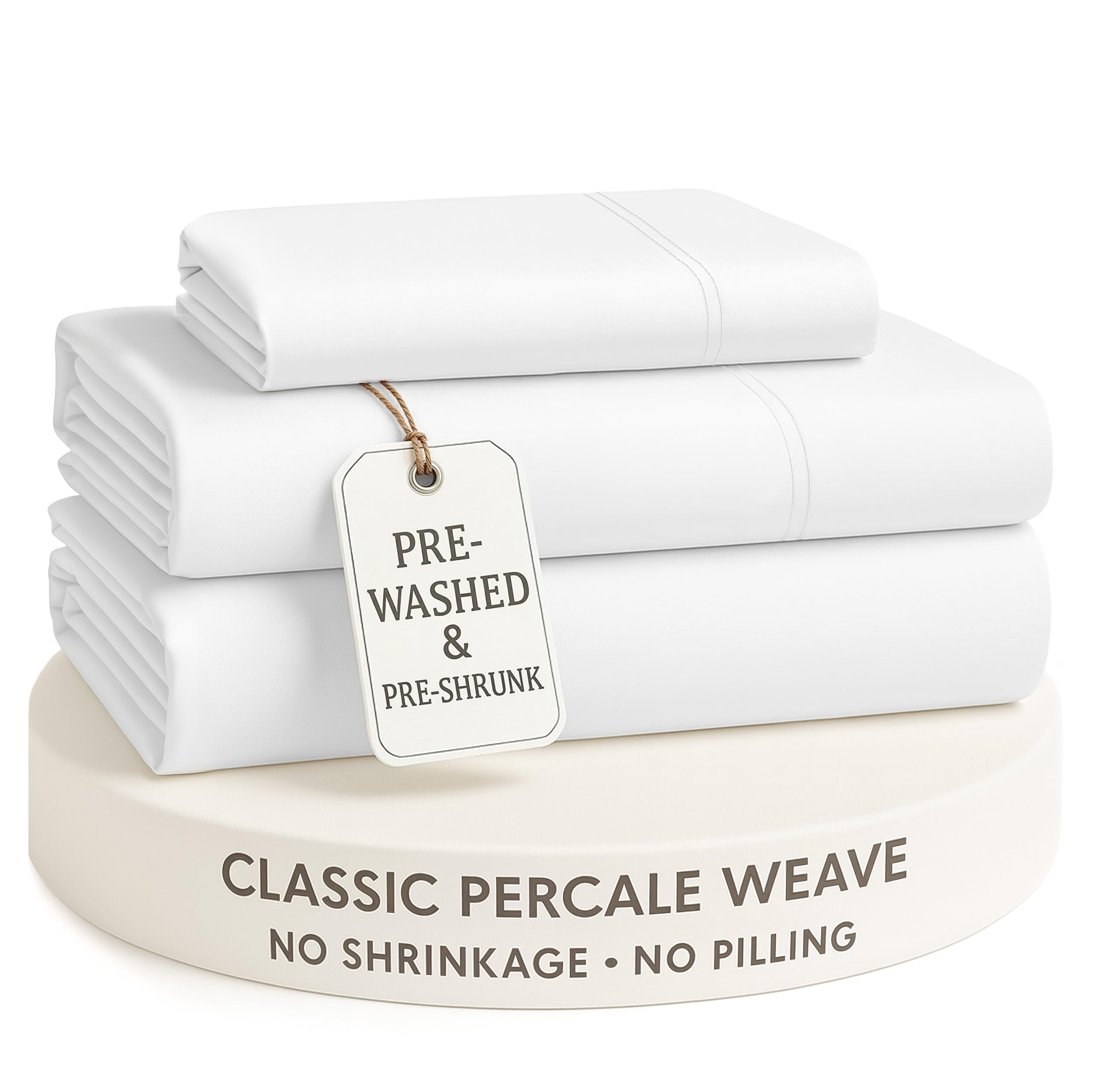 LANE LINEN Twin Sheets Set – Long-Staple 100% Cotton Pre-Washed Twin Sheets, Naturally Cool & Soft Percale Weave for All-Season Comfort for Dorm use, Machine Washable,15” Deep Pocket – Charcoal