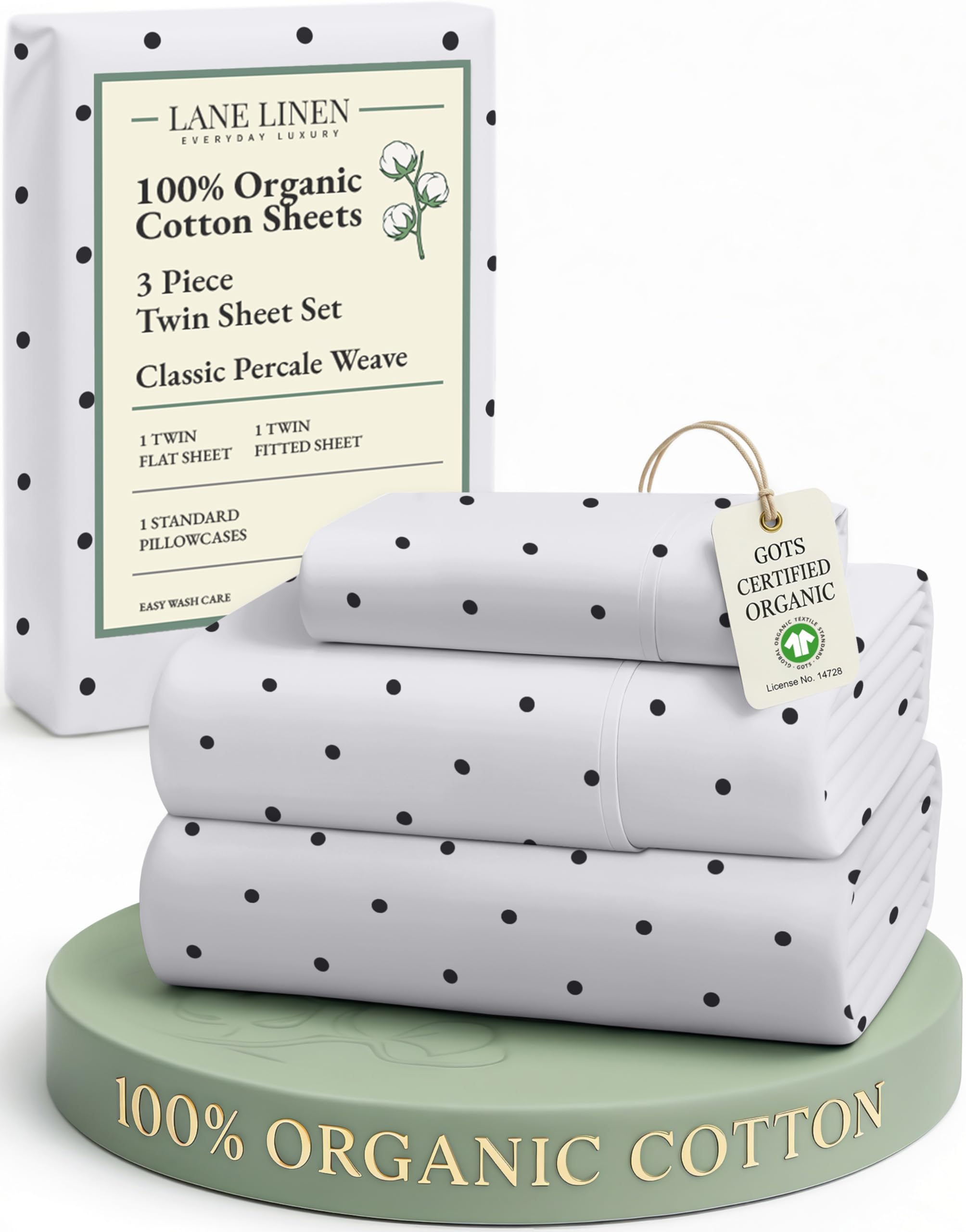 LANE LINEN Eco Friendly 100% Organic Cotton Queen Sheet Set, Soft & Comfy Fully Elasticized 15" Deep Pocket Bed Sheets, Low Pill Naturally Cooling Machine Wash Sábanas Queen- White Bed Sheets