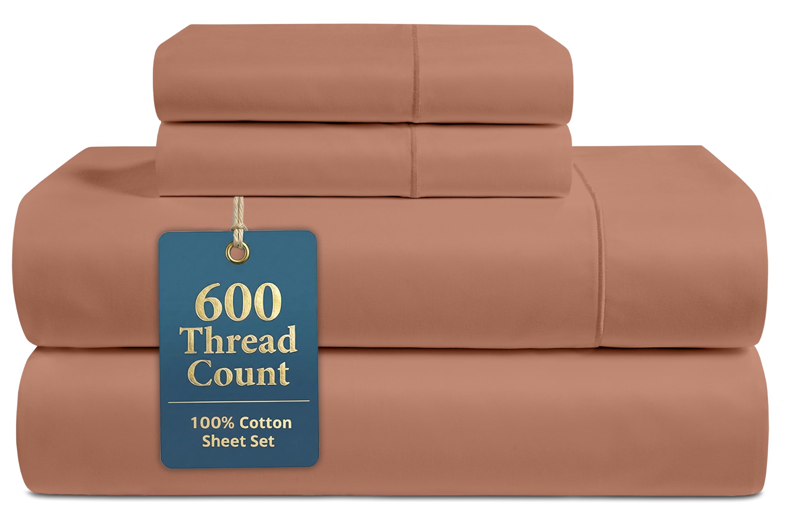 LANE LINEN 100% Cotton Sheets Full Size - 600 Thread Count Sateen Weave - Hotel Quality Softness, Great for Everyday Comfort - Securely Fits Matresses Upto 15'' Deep - Oeko TEX Certified - White