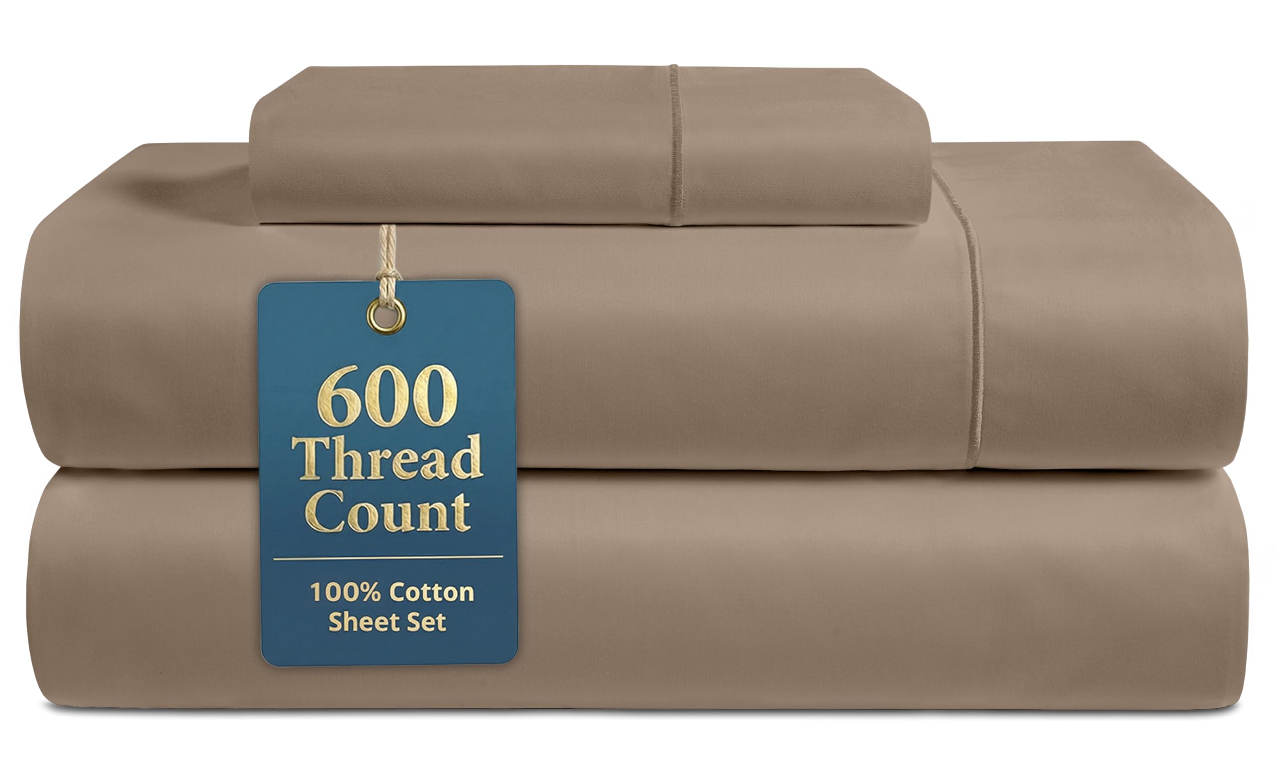 LANE LINEN 100% Cotton Sheets Full Size - 600 Thread Count Sateen Weave - Hotel Quality Softness, Great for Everyday Comfort - Securely Fits Matresses Upto 15'' Deep - Oeko TEX Certified - White