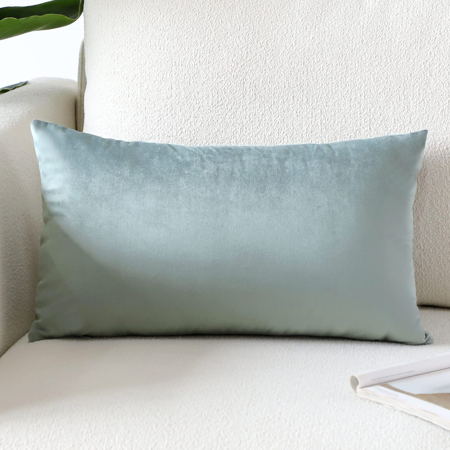 Artscope Luxury Velvet Pillow Covers Super Soft Decorative Square Throw Pillow Covers Case Cushion Covers for Sofa Couch Bedroom Car Decor 12x20 Inch Gold