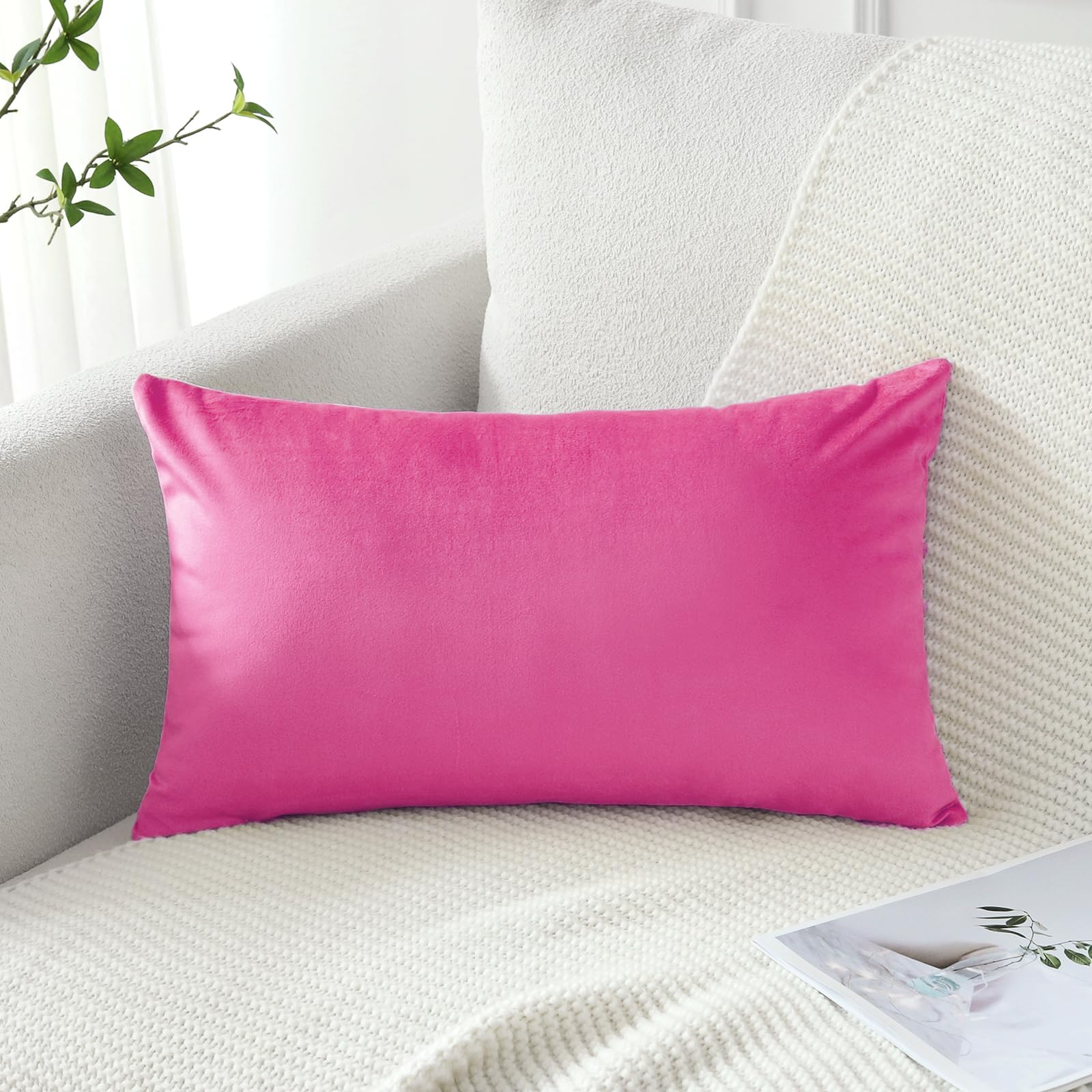 Artscope Luxury Velvet Pillow Covers Super Soft Decorative Square Throw Pillow Covers Case Cushion Covers for Sofa Couch Bedroom Car Decor 12x20 Inch Gold