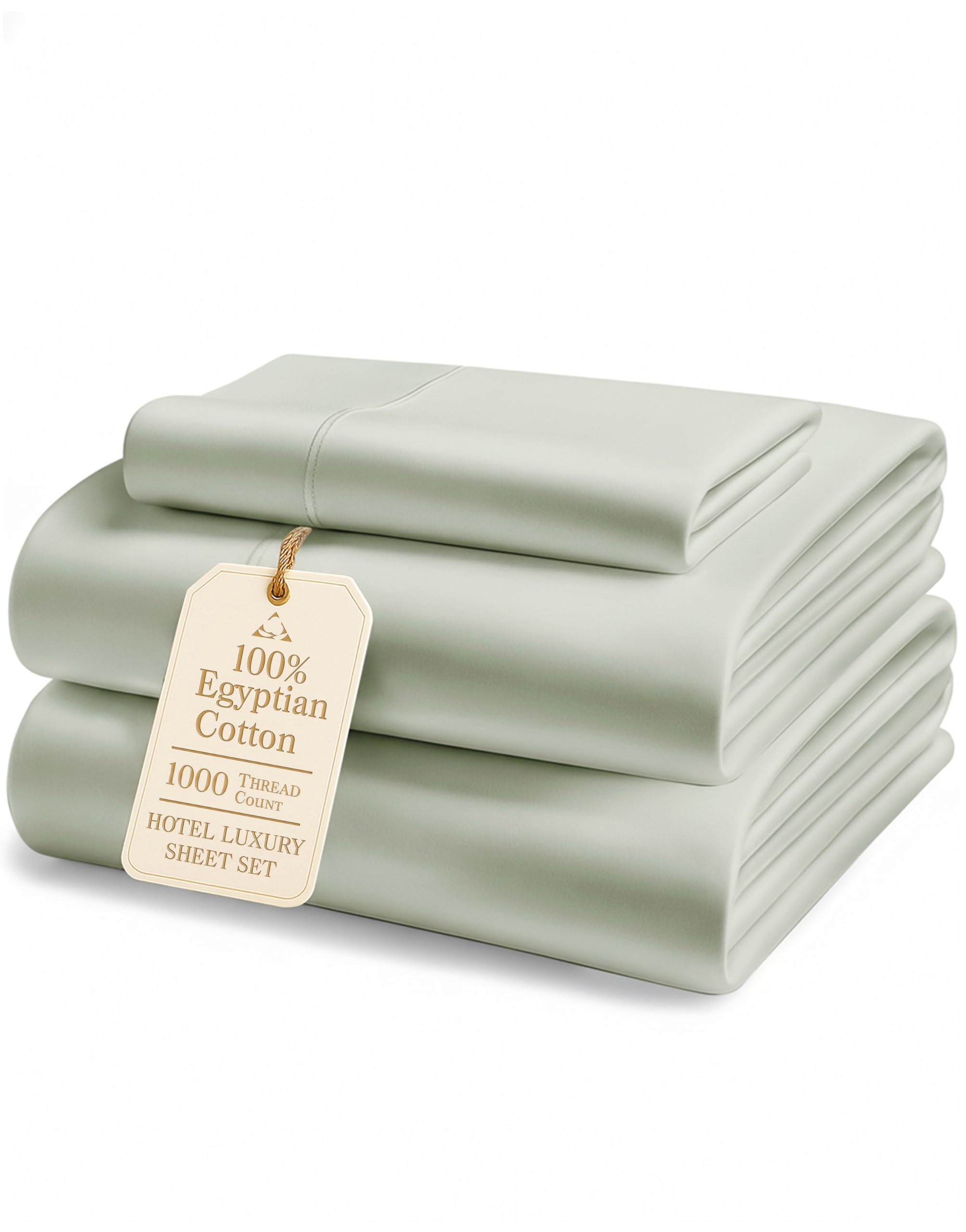 100% Egyptian Cotton King Sheet Set – Premium 1000 Thread Count Naturally Cooling & Breathable King Sheets, Authentic Long-Staple Cotton for Lasting Softness, Snug Fit 15" Deep Pocket Fitted -Charcoal