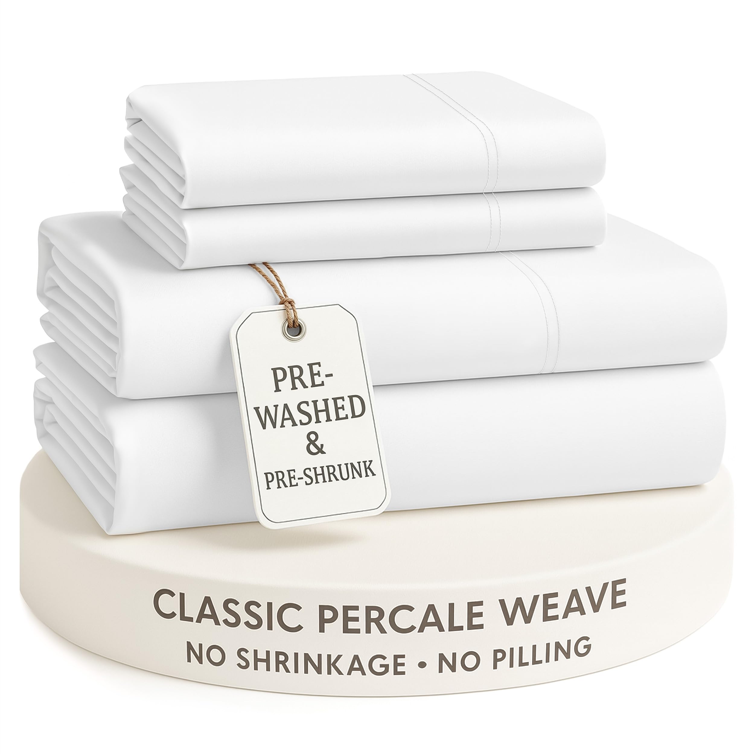 LANE LINEN Twin Sheets Set – Long-Staple 100% Cotton Pre-Washed Twin Sheets, Naturally Cool & Soft Percale Weave for All-Season Comfort for Dorm use, Machine Washable,15” Deep Pocket – Charcoal