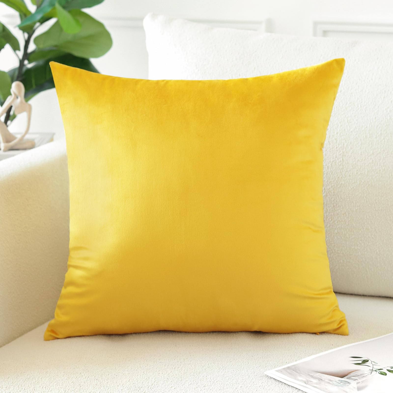Artscope Luxury Velvet Pillow Covers Super Soft Decorative Square Throw Pillow Covers Case Cushion Covers for Sofa Couch Bedroom Car Decor 12x20 Inch Gold