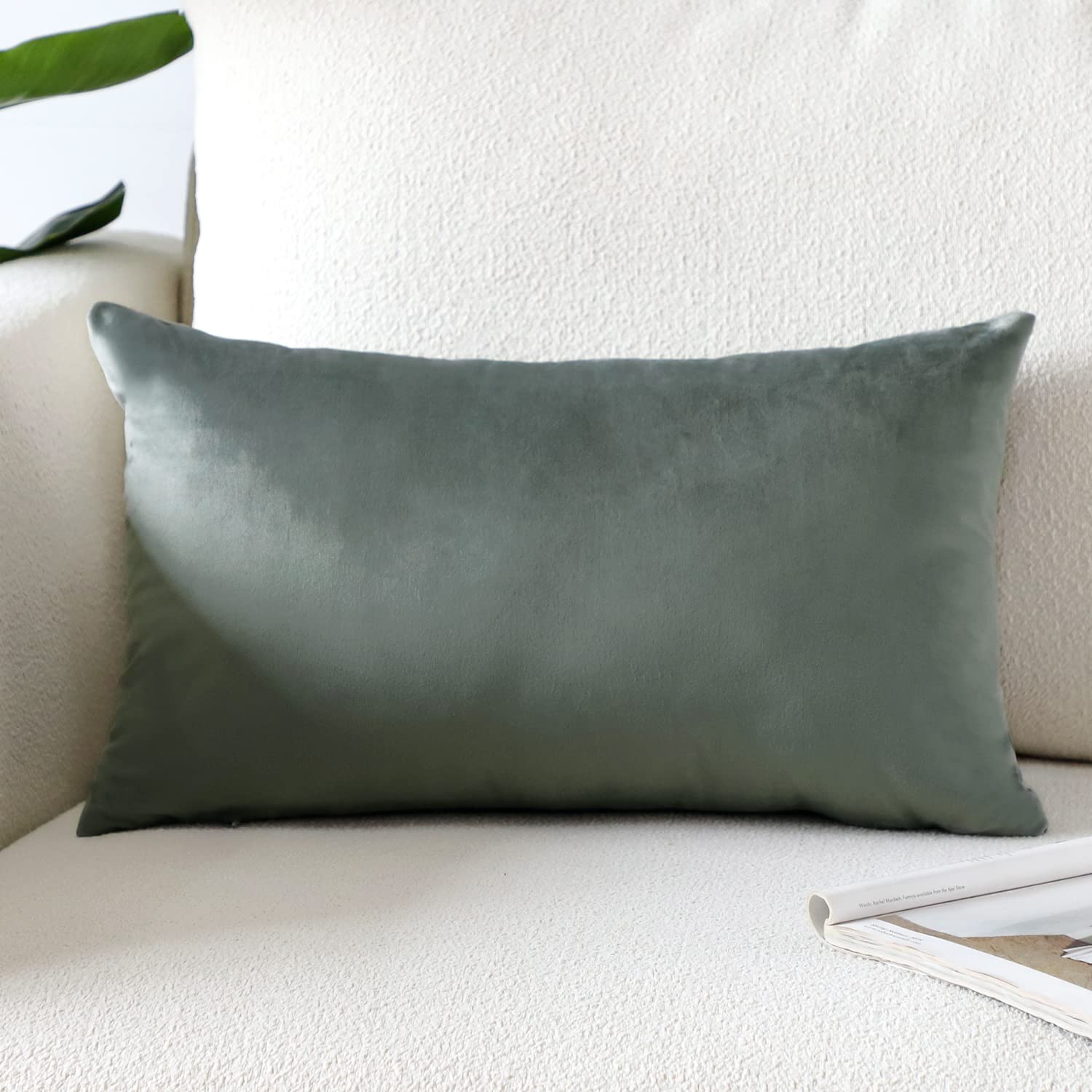 Artscope Luxury Velvet Pillow Covers Super Soft Decorative Square Throw Pillow Covers Case Cushion Covers for Sofa Couch Bedroom Car Decor 12x20 Inch Gold