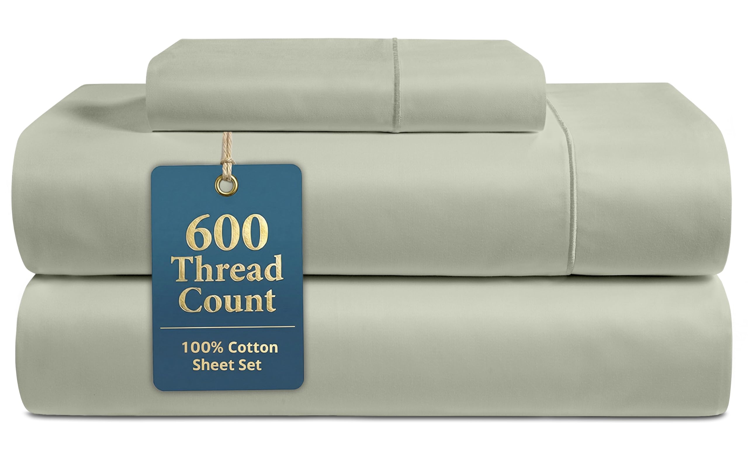 LANE LINEN 100% Cotton Sheets Full Size - 600 Thread Count Sateen Weave - Hotel Quality Softness, Great for Everyday Comfort - Securely Fits Matresses Upto 15'' Deep - Oeko TEX Certified - White