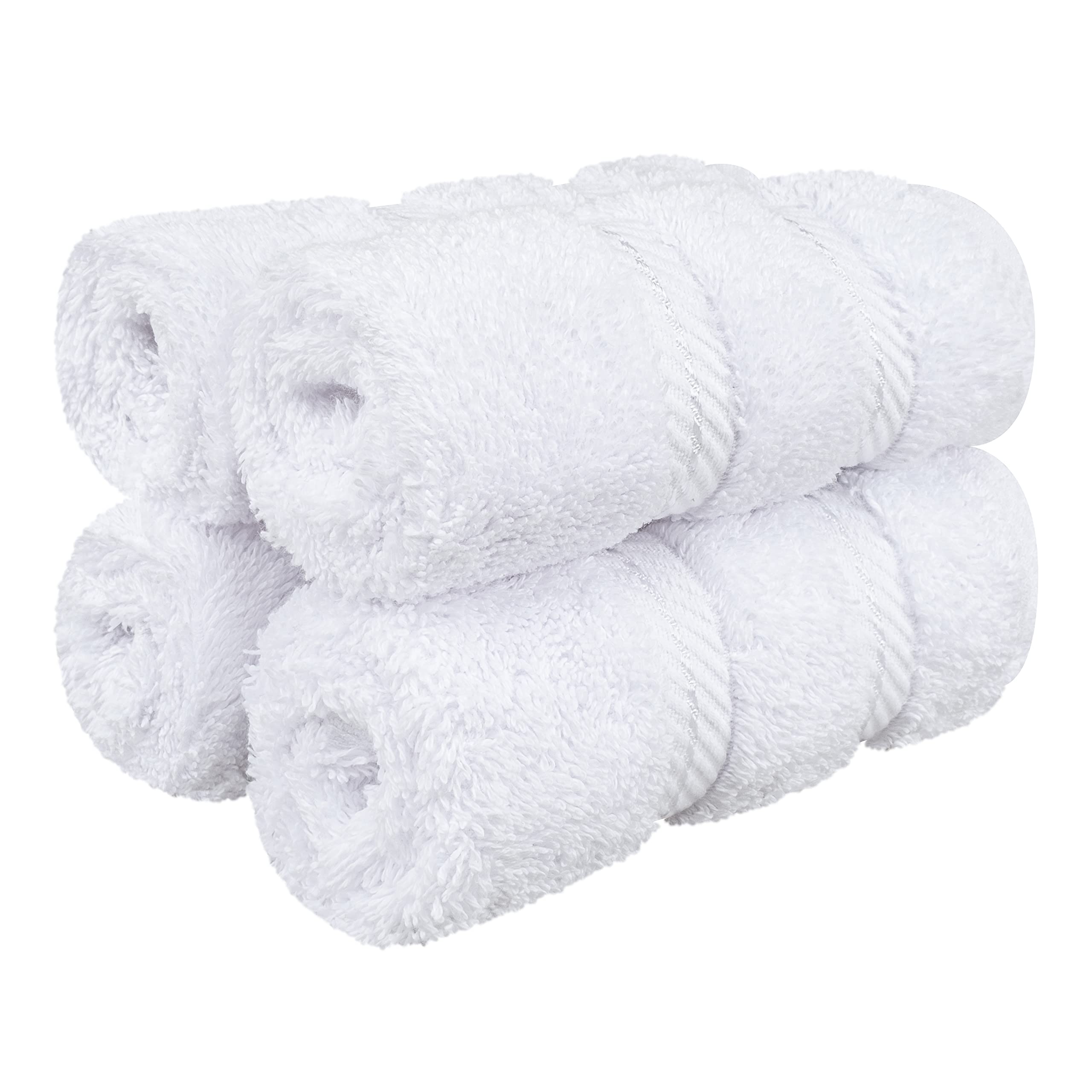 American Soft Linen Luxury 6 Piece Towel Set, 2 Bath Towels 2 Hand Towel 2 Washcloths, 600 GSM 100% Cotton Turkish Towels for Bathroom, Silver Grey Towel Sets