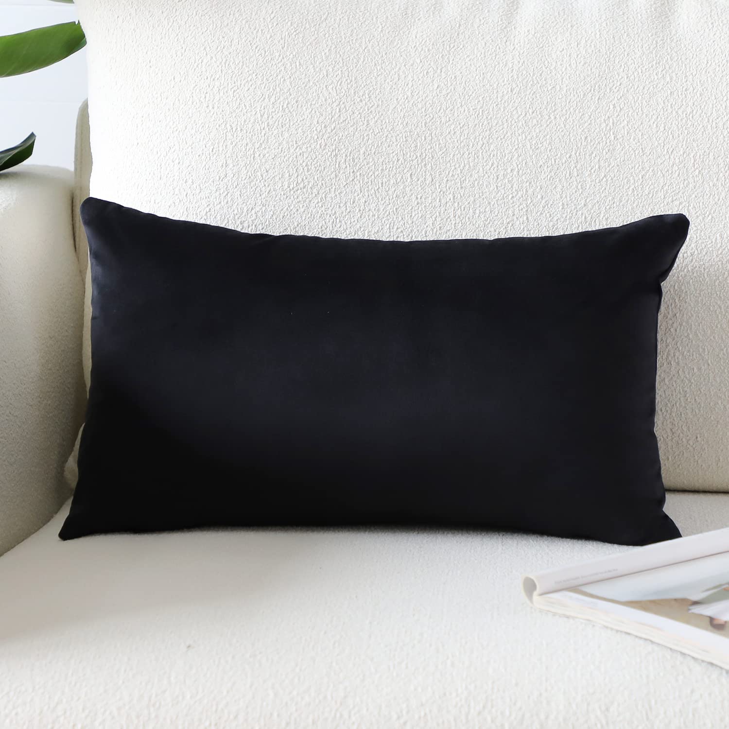 Artscope Luxury Velvet Pillow Covers Super Soft Decorative Square Throw Pillow Covers Case Cushion Covers for Sofa Couch Bedroom Car Decor 12x20 Inch Gold