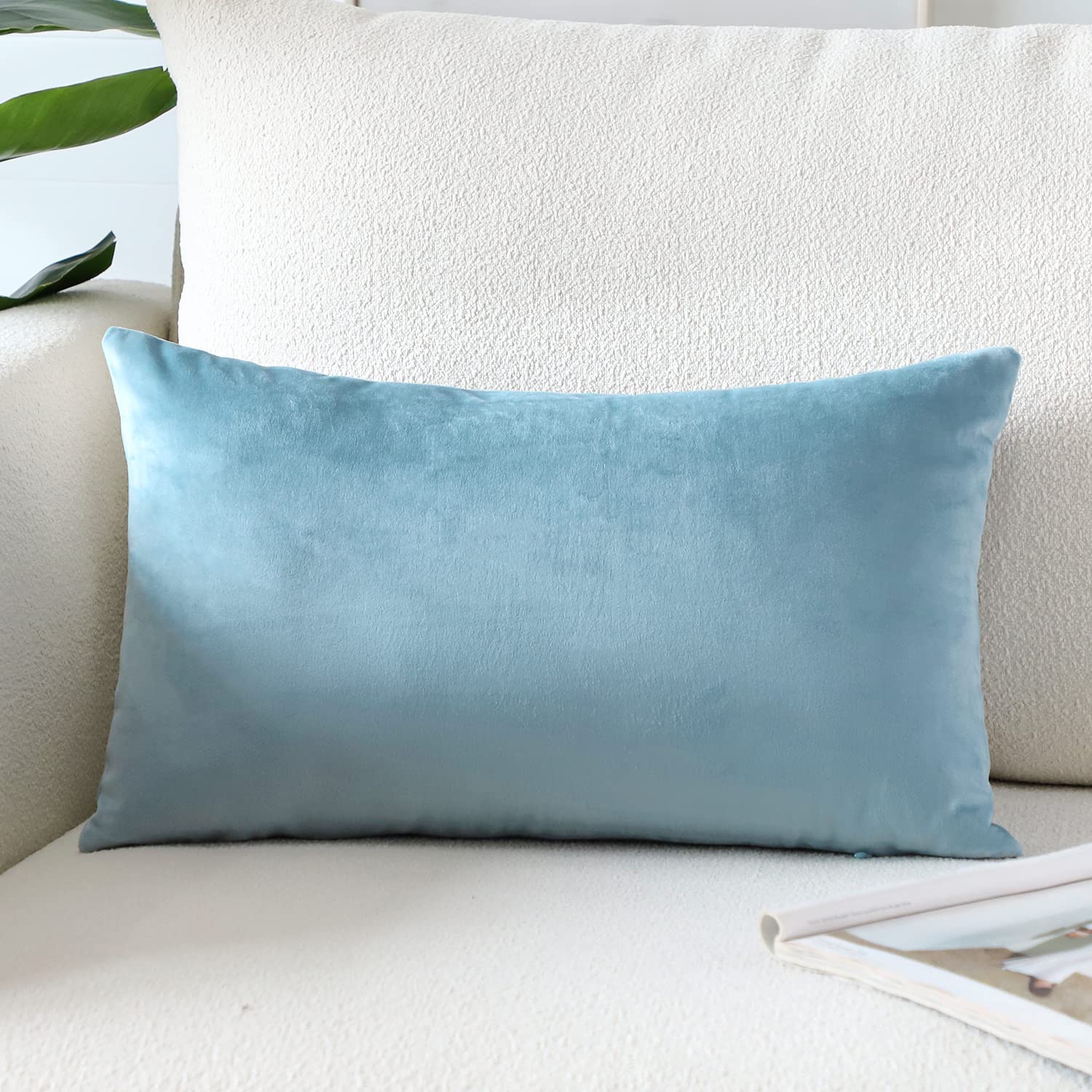 Artscope Luxury Velvet Pillow Covers Super Soft Decorative Square Throw Pillow Covers Case Cushion Covers for Sofa Couch Bedroom Car Decor 12x20 Inch Gold