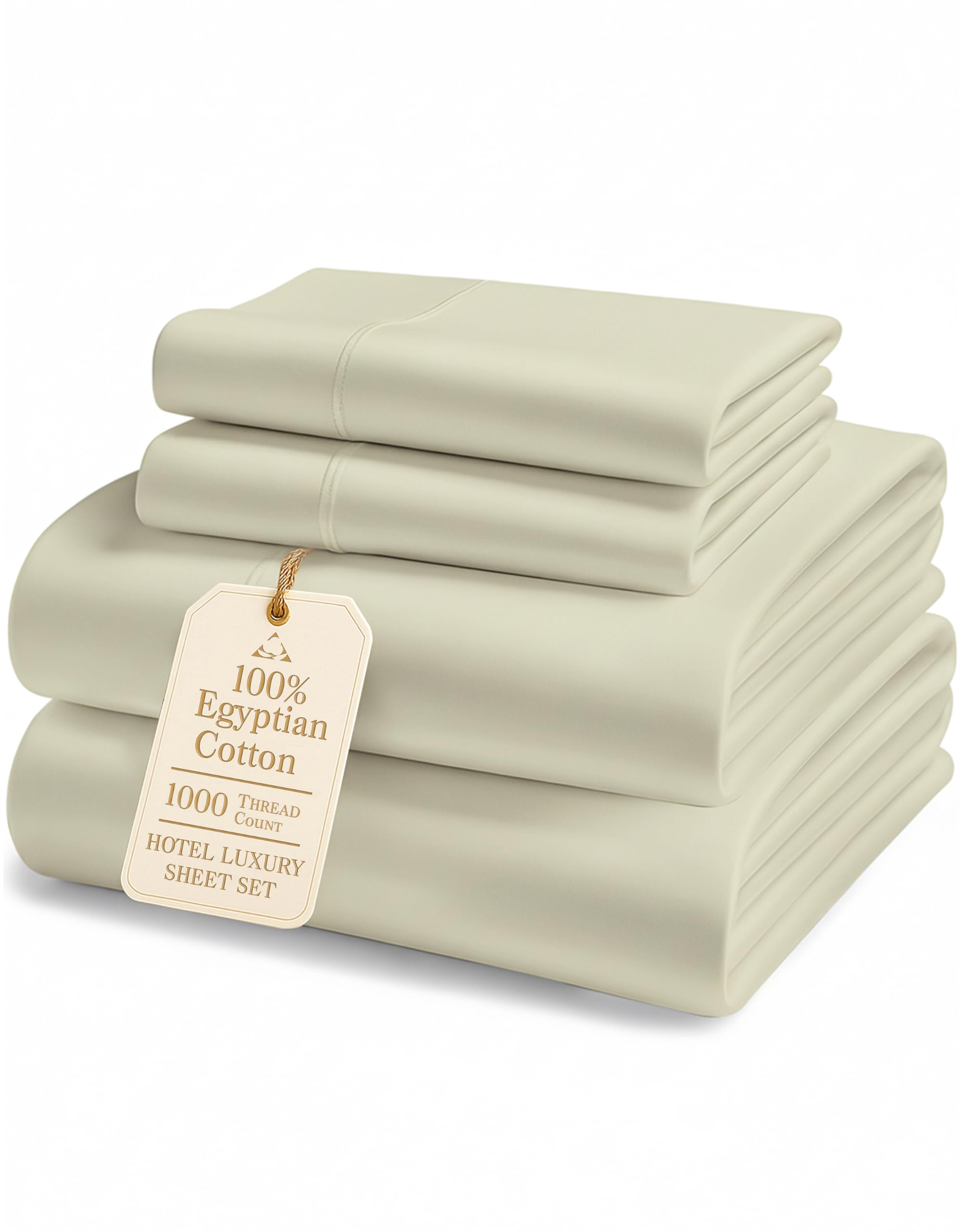 100% Egyptian Cotton King Sheet Set – Premium 1000 Thread Count Naturally Cooling & Breathable King Sheets, Authentic Long-Staple Cotton for Lasting Softness, Snug Fit 15" Deep Pocket Fitted -Charcoal