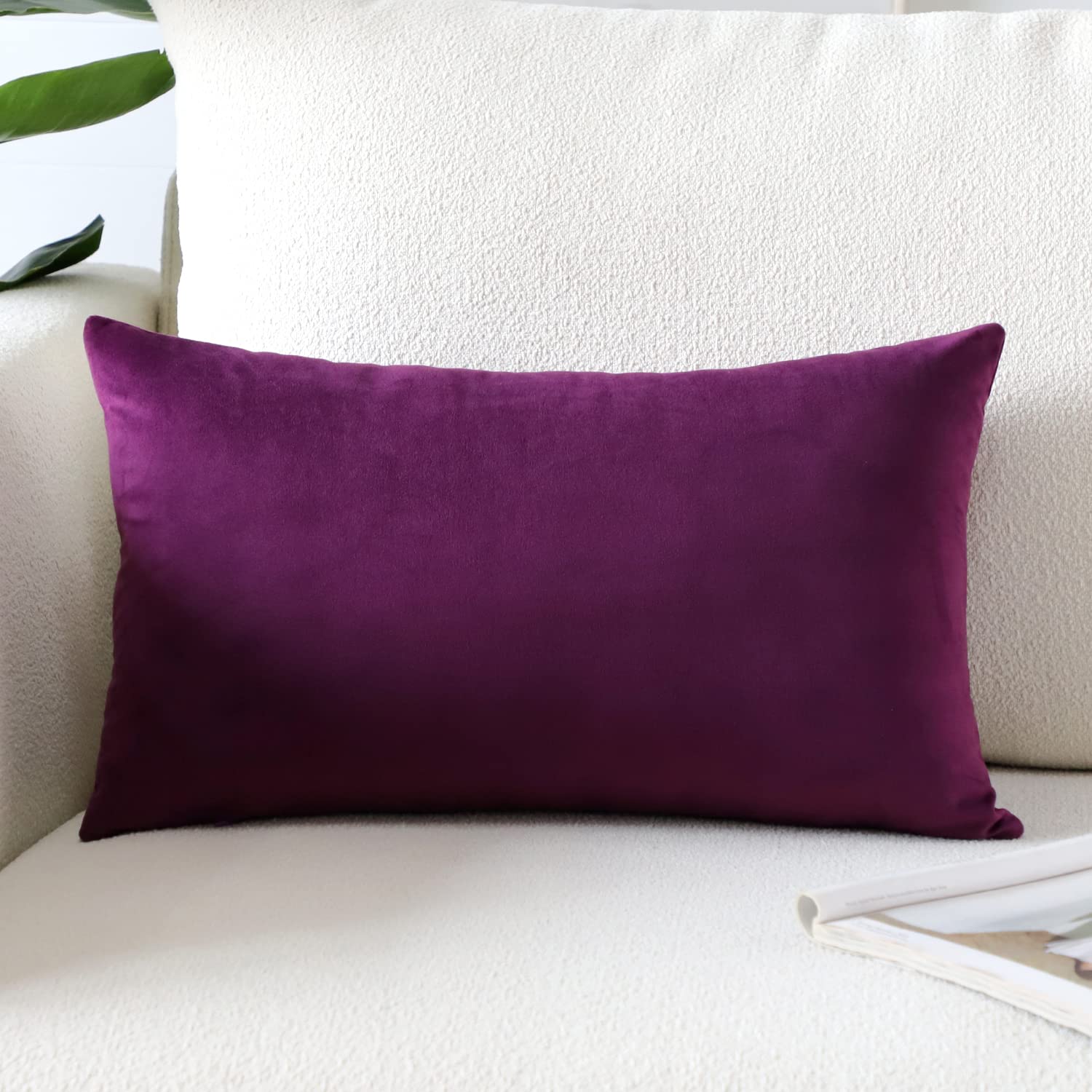 Artscope Luxury Velvet Pillow Covers Super Soft Decorative Square Throw Pillow Covers Case Cushion Covers for Sofa Couch Bedroom Car Decor 12x20 Inch Gold