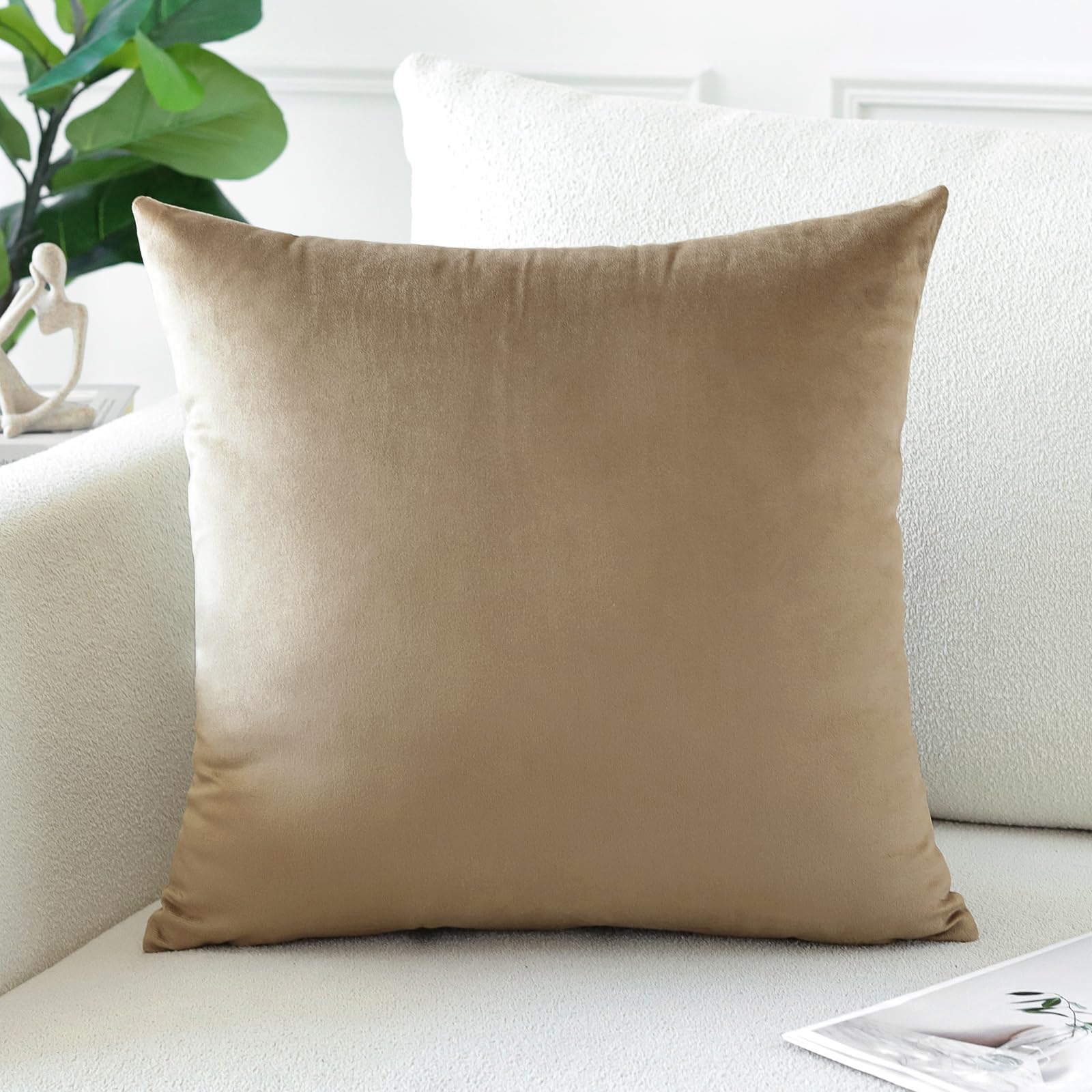 Artscope Luxury Velvet Pillow Covers Super Soft Decorative Square Throw Pillow Covers Case Cushion Covers for Sofa Couch Bedroom Car Decor 12x20 Inch Gold