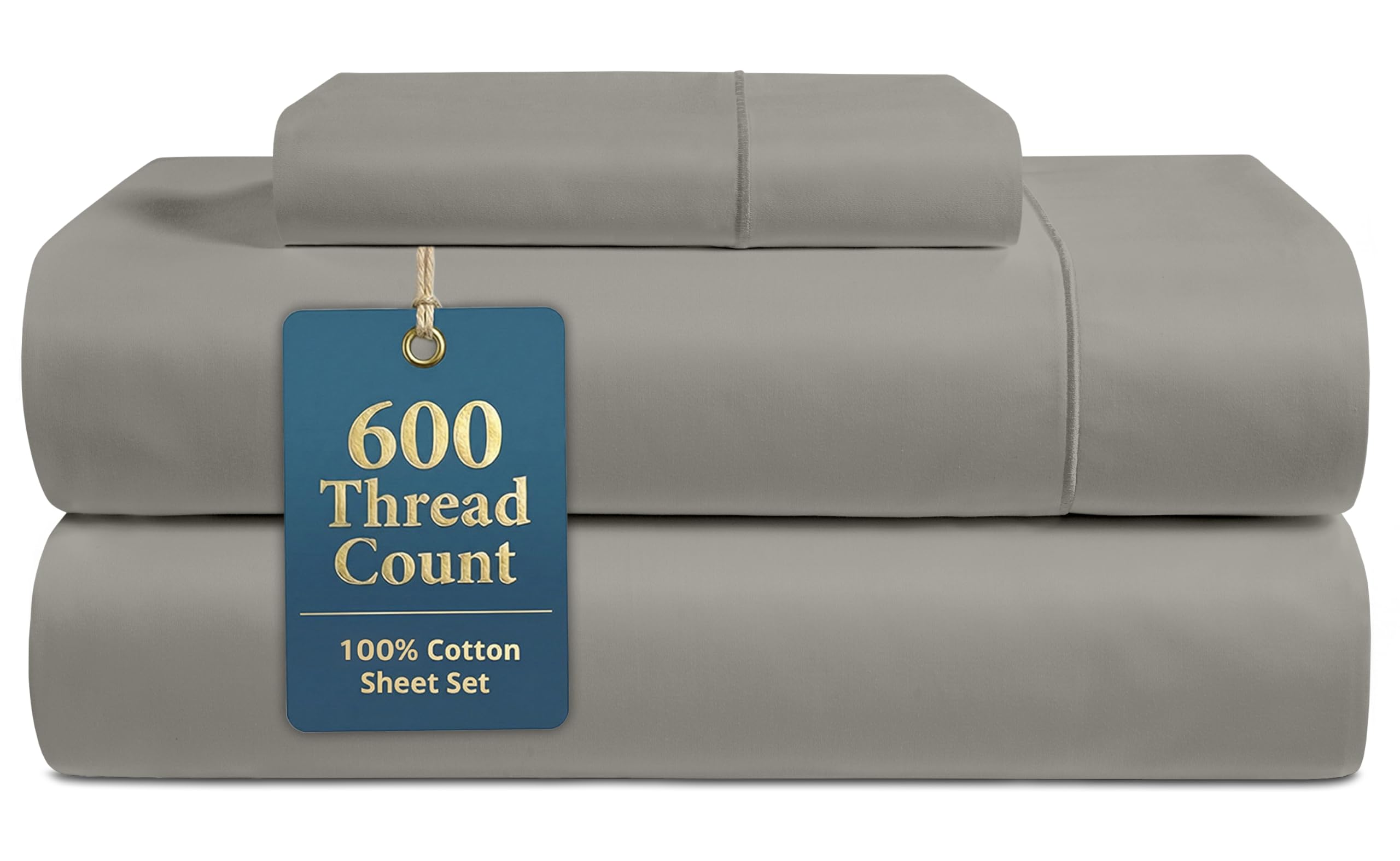 LANE LINEN 100% Cotton Sheets Full Size - 600 Thread Count Sateen Weave - Hotel Quality Softness, Great for Everyday Comfort - Securely Fits Matresses Upto 15'' Deep - Oeko TEX Certified - White