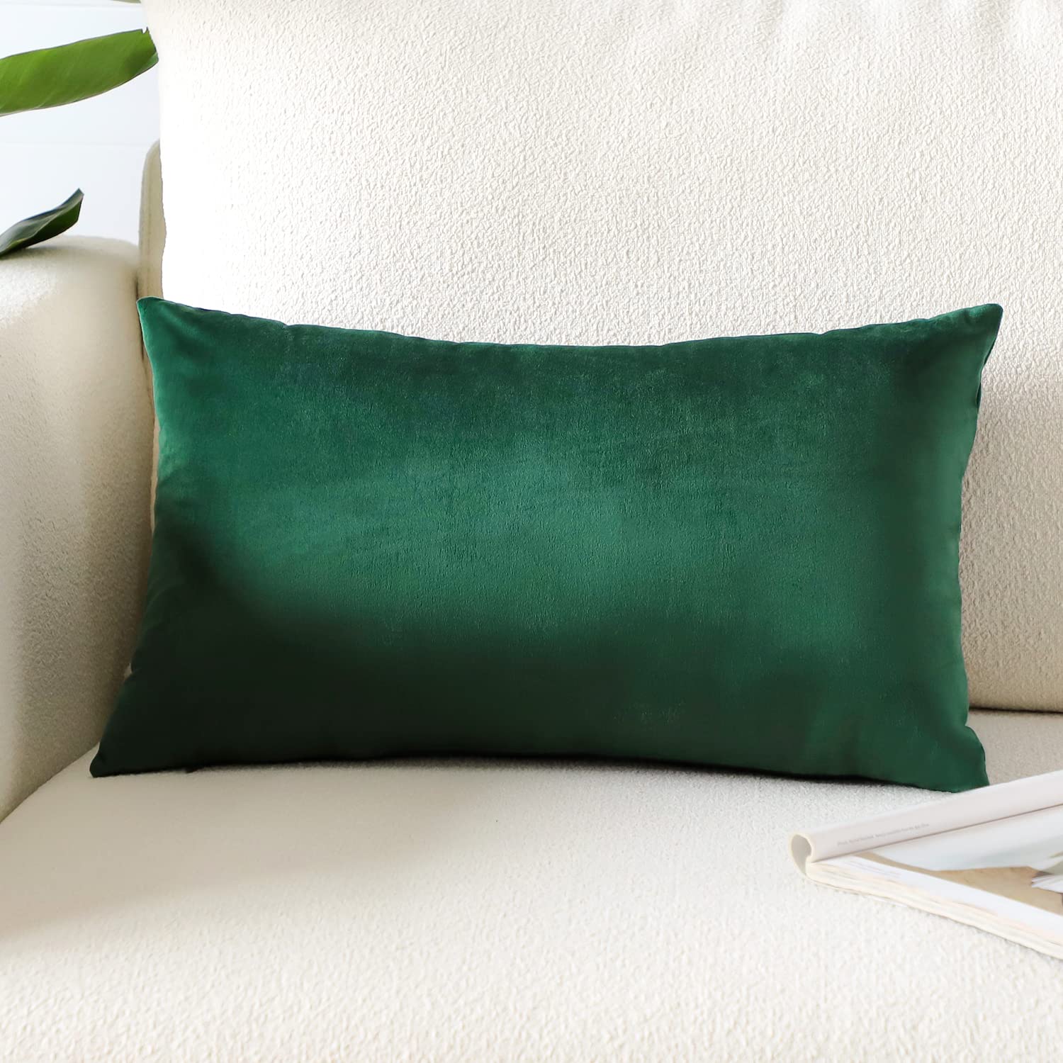 Artscope Luxury Velvet Pillow Covers Super Soft Decorative Square Throw Pillow Covers Case Cushion Covers for Sofa Couch Bedroom Car Decor 12x20 Inch Gold