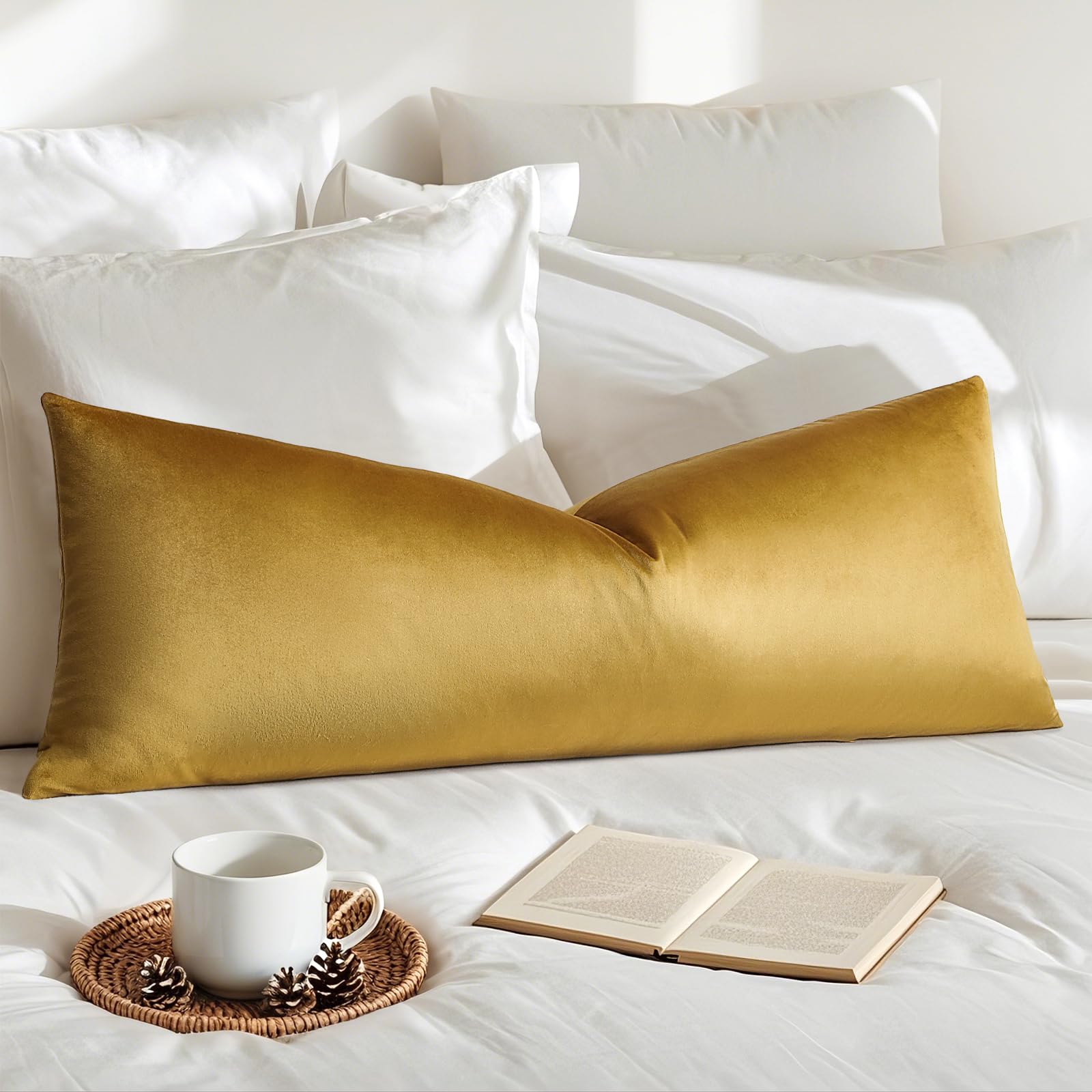 Artscope Luxury Velvet Pillow Covers Super Soft Decorative Square Throw Pillow Covers Case Cushion Covers for Sofa Couch Bedroom Car Decor 12x20 Inch Gold