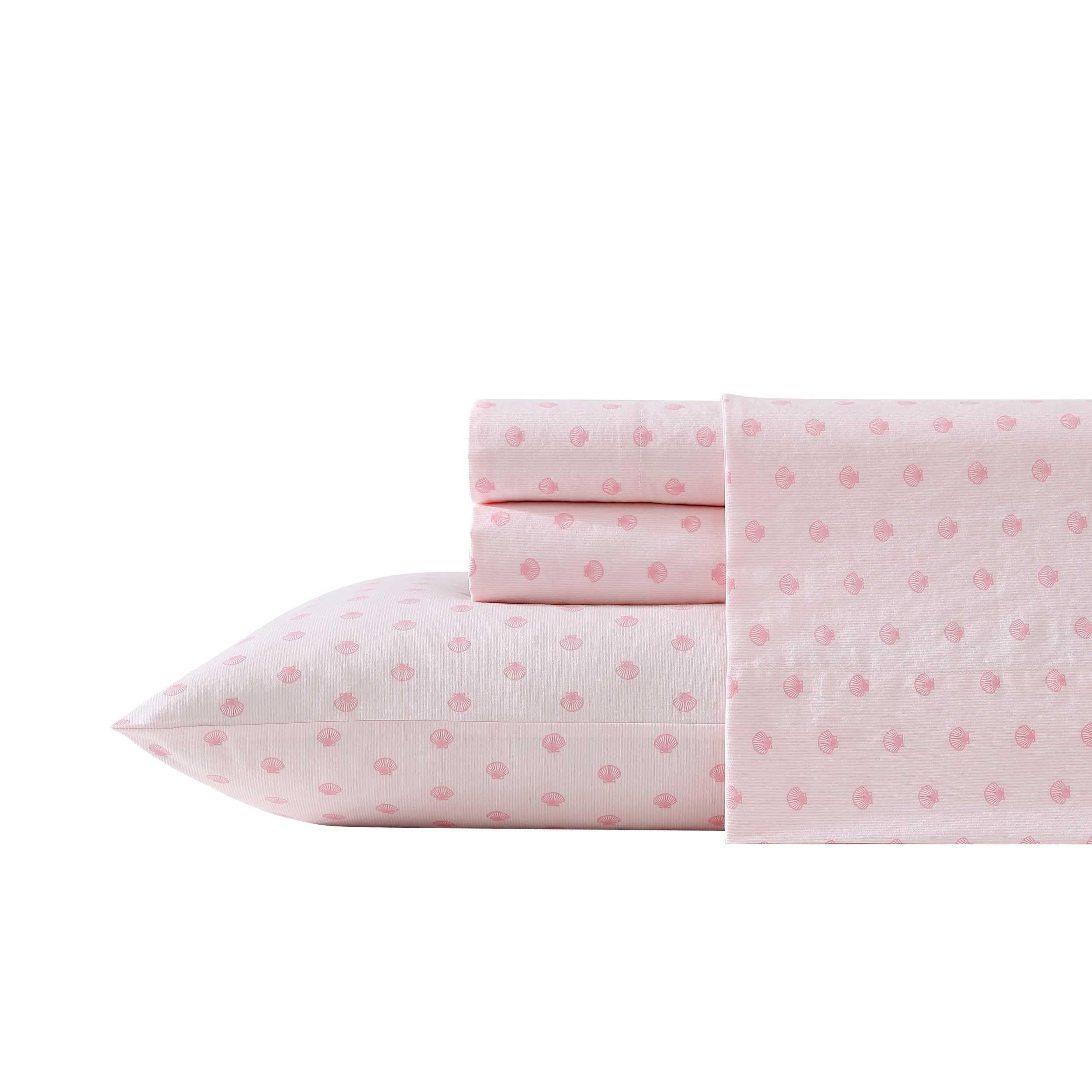 Laura Ashley - Queen Sheets, Cotton Percale Bedding Set, Lightweight & Breathable Home Decor (Evie Pink, Queen)