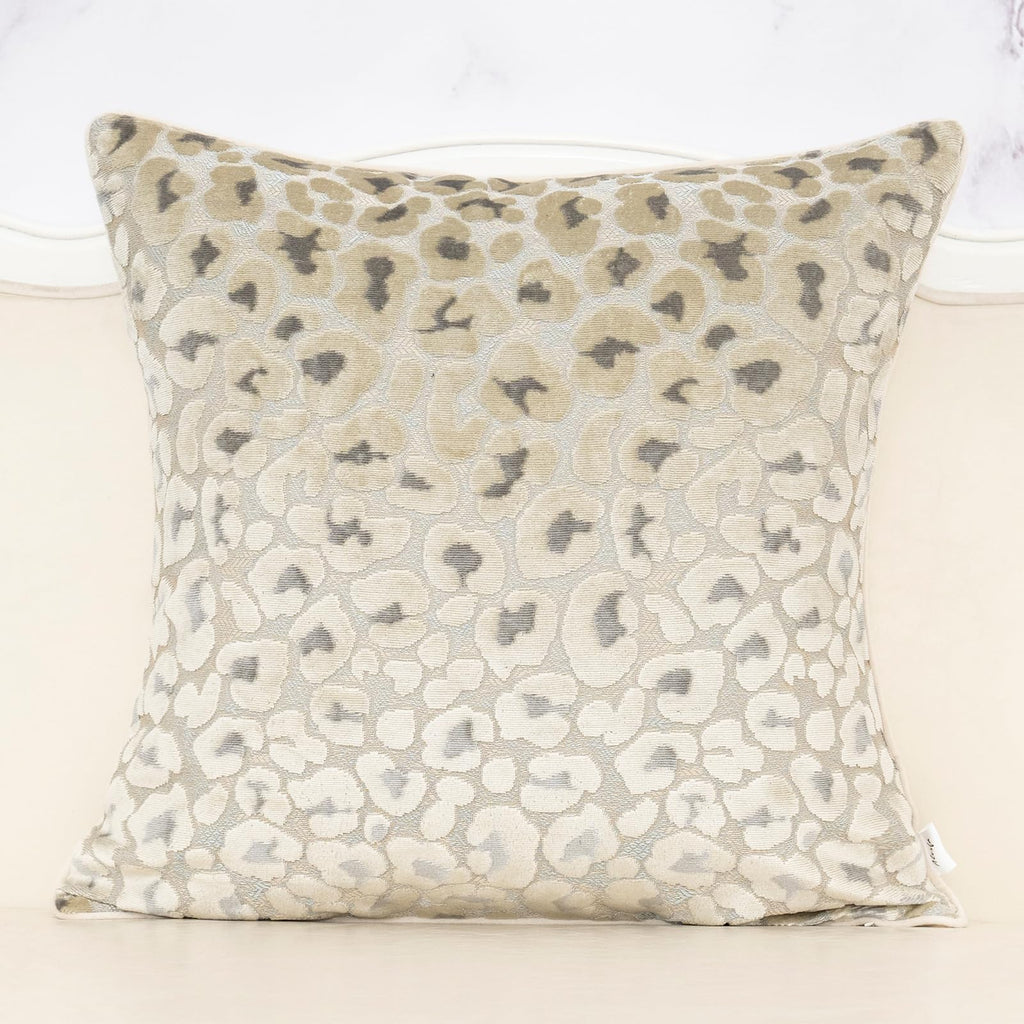 Alerfa Green Brown Floral Throw Pillow Cover 20 x 20 Inch Cut Velvet Sqaure Luxury Decorative Pillow Cover for Couch Living Room Bedroom