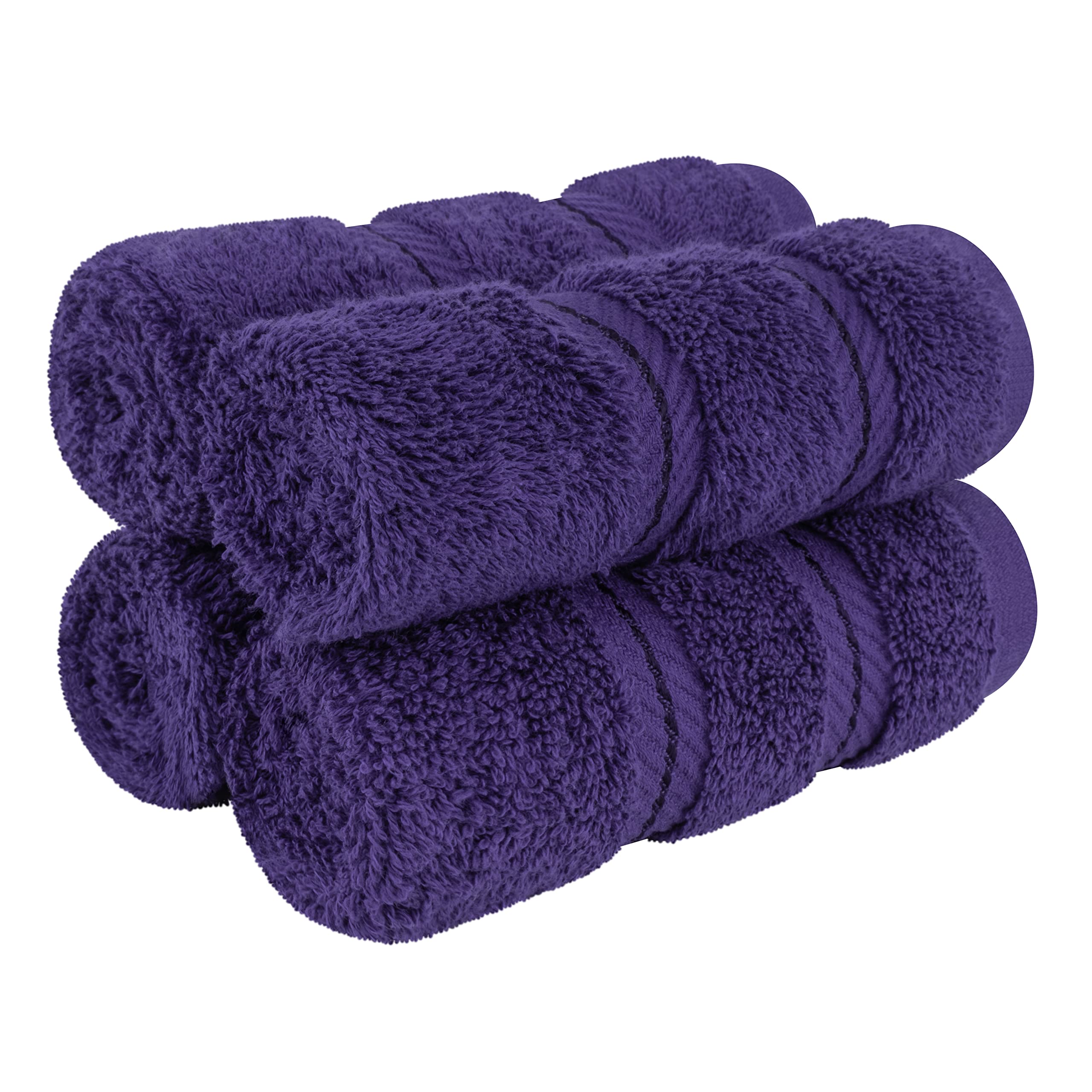 American Soft Linen Luxury 6 Piece Towel Set, 2 Bath Towels 2 Hand Towel 2 Washcloths, 600 GSM 100% Cotton Turkish Towels for Bathroom, Silver Grey Towel Sets