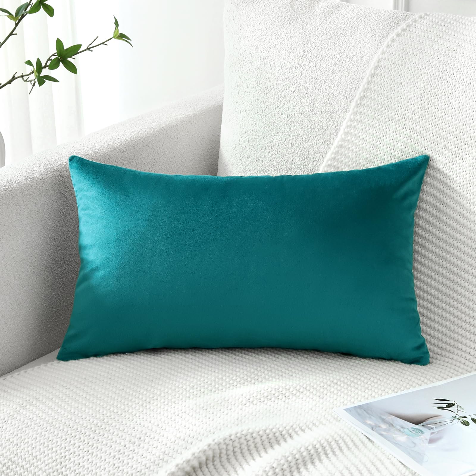 Artscope Luxury Velvet Pillow Covers Super Soft Decorative Square Throw Pillow Covers Case Cushion Covers for Sofa Couch Bedroom Car Decor 12x20 Inch Gold