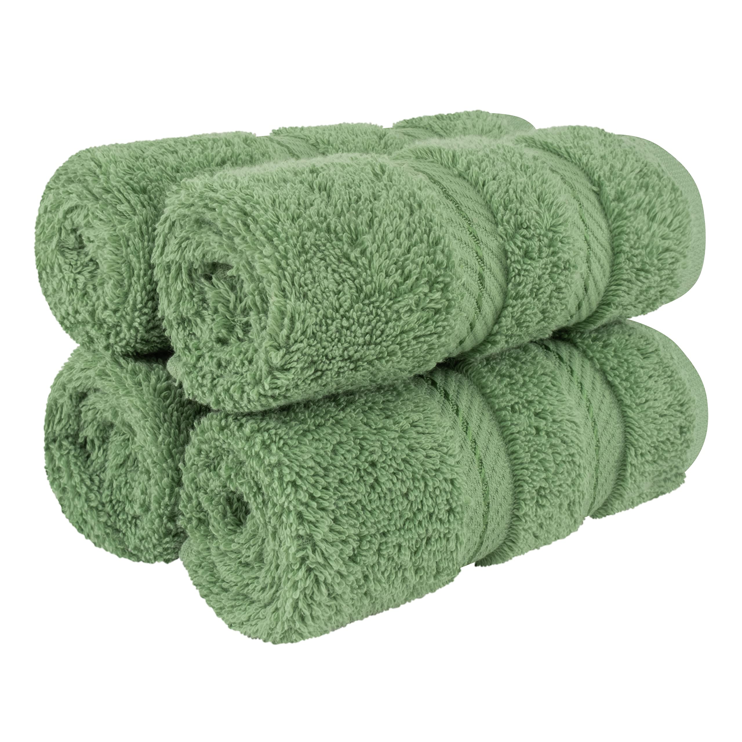 American Soft Linen Luxury 6 Piece Towel Set, 2 Bath Towels 2 Hand Towel 2 Washcloths, 600 GSM 100% Cotton Turkish Towels for Bathroom, Silver Grey Towel Sets