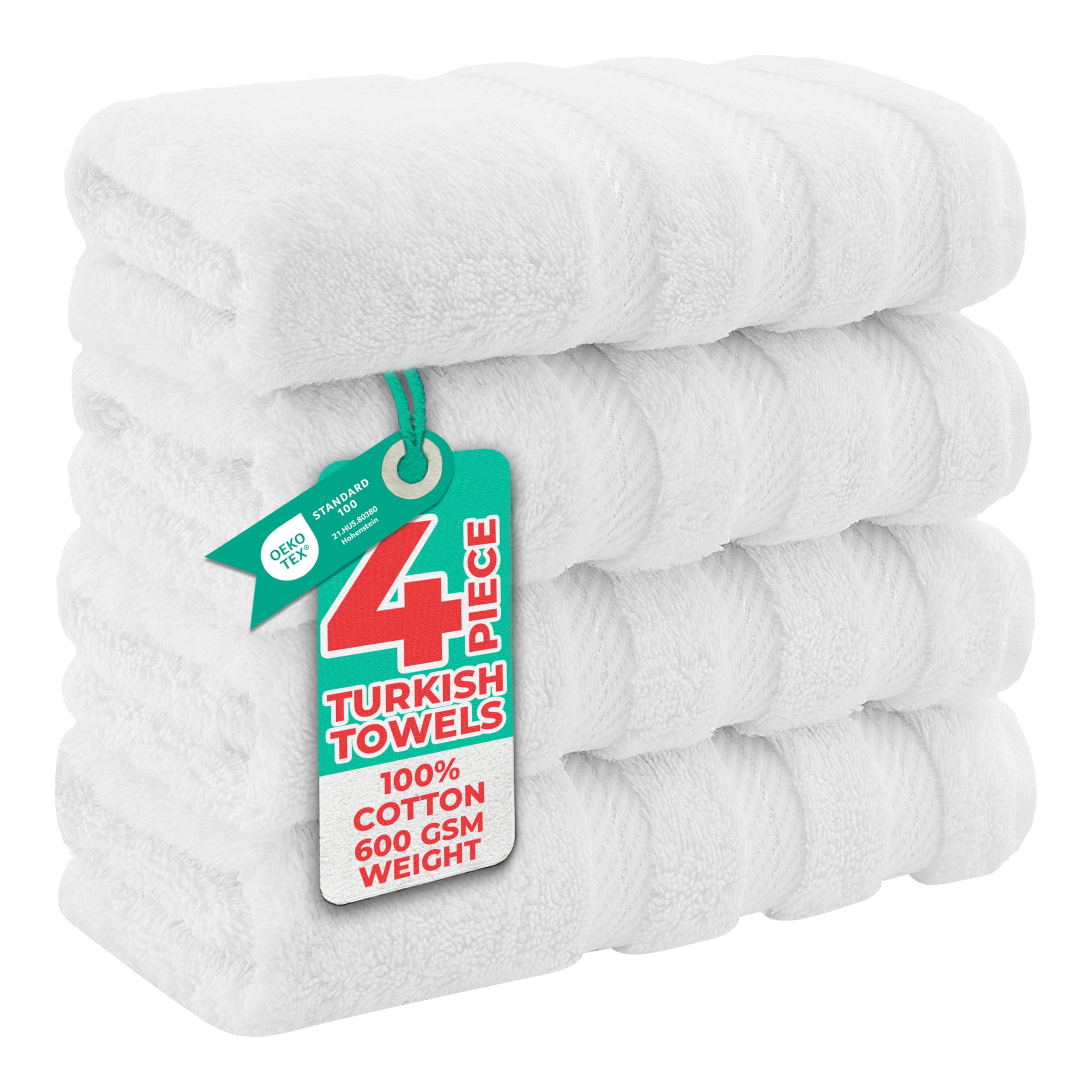 American Soft Linen Luxury 6 Piece Towel Set, 2 Bath Towels 2 Hand Towel 2 Washcloths, 600 GSM 100% Cotton Turkish Towels for Bathroom, Silver Grey Towel Sets