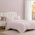 Laura Ashley - Queen Sheets, Cotton Percale Bedding Set, Lightweight & Breathable Home Decor (Evie Pink, Queen)