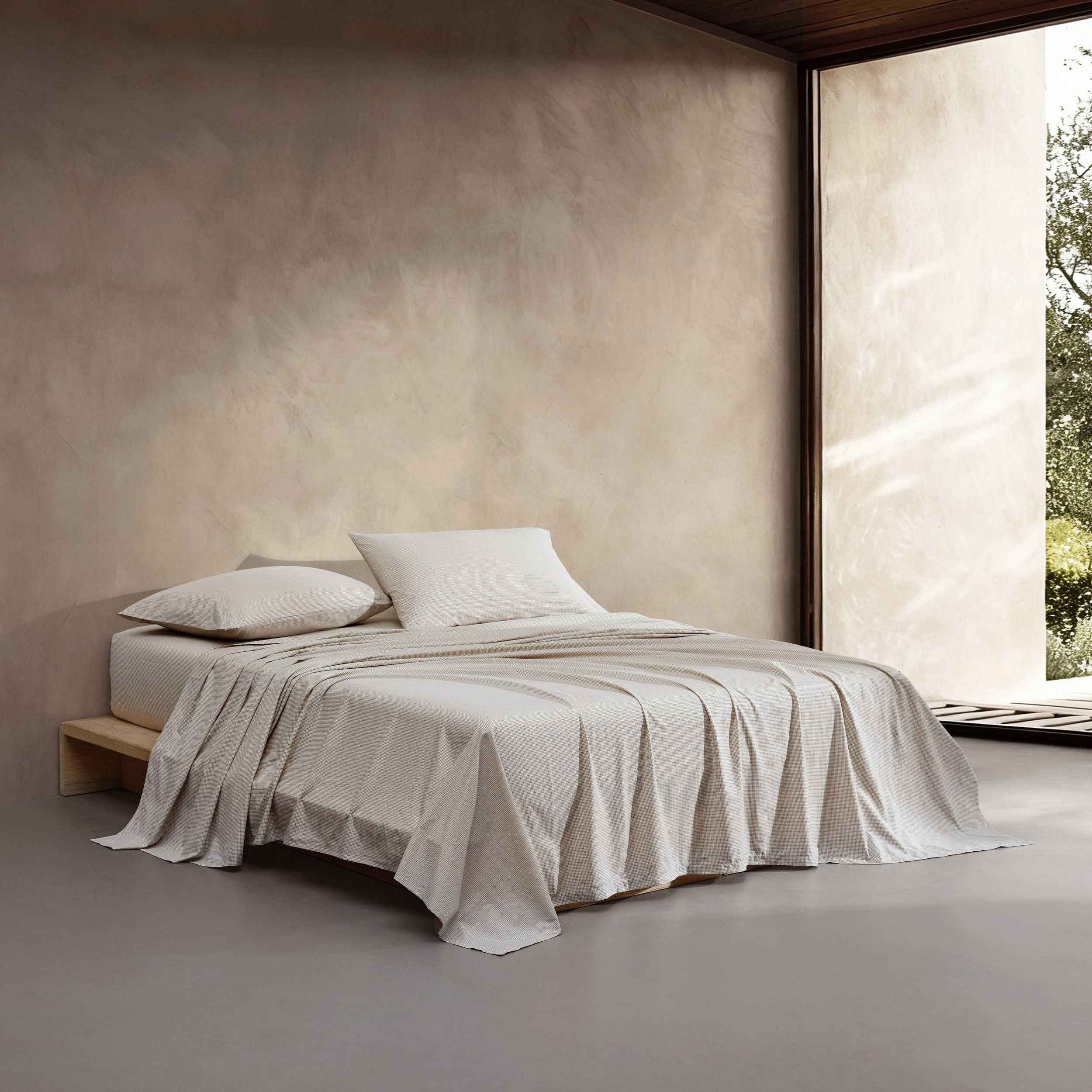 Calvin Klein - Queen Bed Sheets, Relaxed Garment Washed Cotton Percale Bedding Set with Matching Pillowcases, Deep Pockets, Oeko-TEX Certified (Washed Percale Steel Blue, Queen)