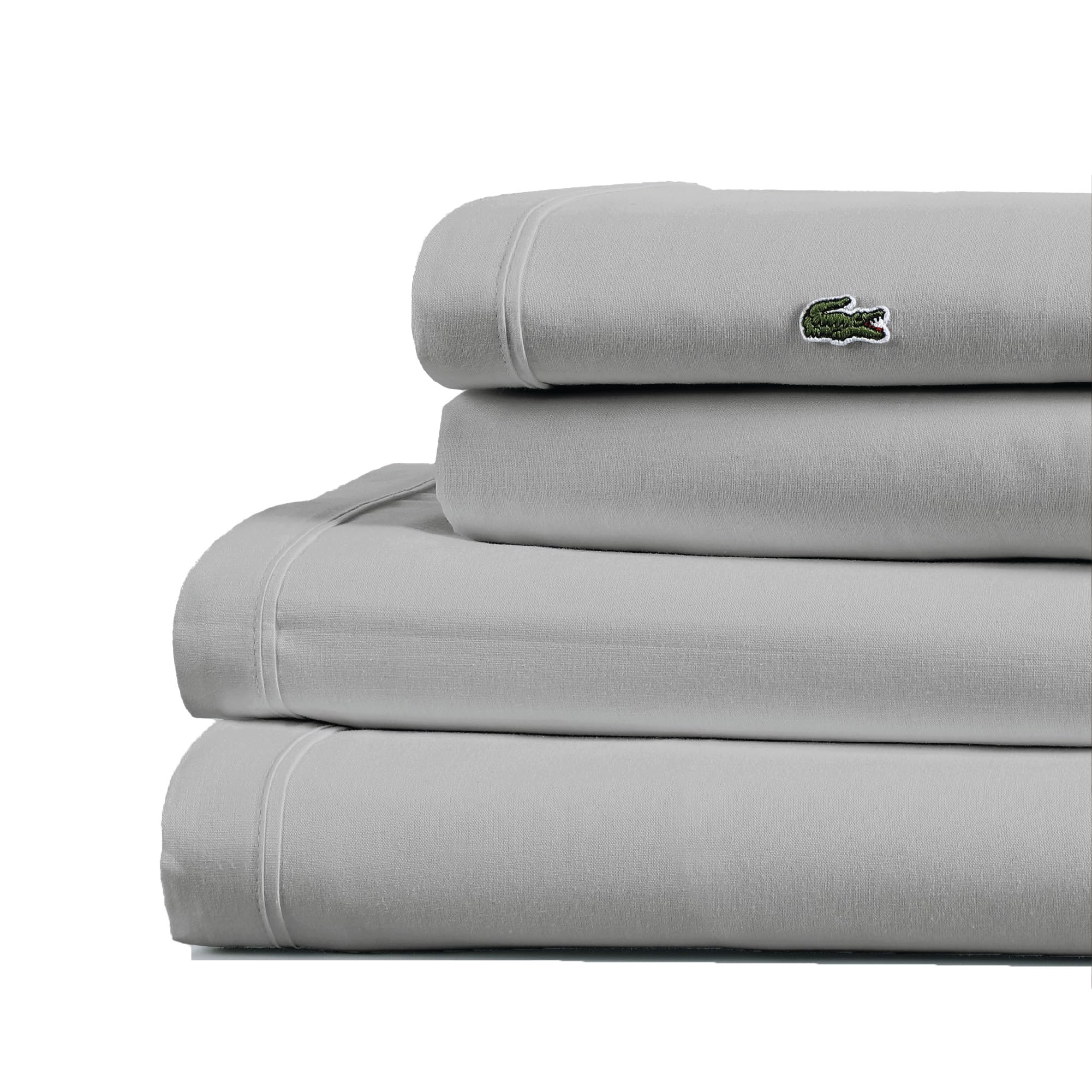 Lacoste 100% Cotton Percale 4-Piece Sheet Set – Cool, Crisp, Matte, and Durable, Oeko-Tex Certified – Solid, Navy, Full