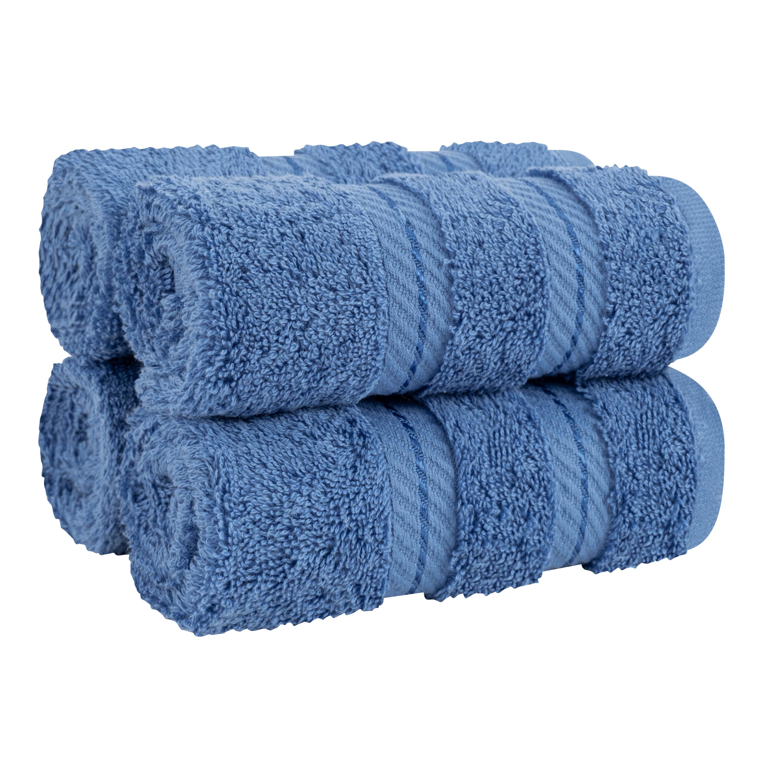 American Soft Linen Luxury 6 Piece Towel Set, 2 Bath Towels 2 Hand Towel 2 Washcloths, 600 GSM 100% Cotton Turkish Towels for Bathroom, Silver Grey Towel Sets