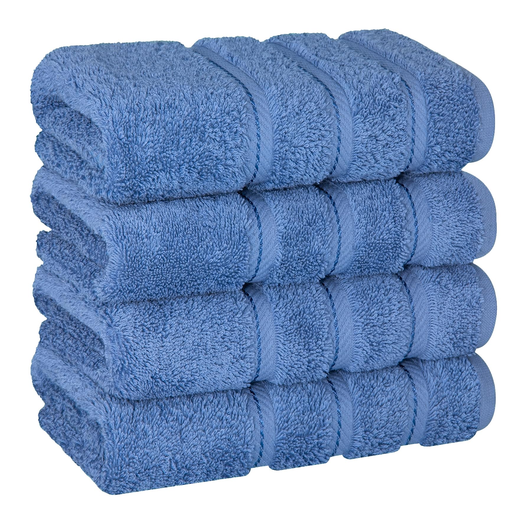 American Soft Linen Luxury 6 Piece Towel Set, 2 Bath Towels 2 Hand Towel 2 Washcloths, 600 GSM 100% Cotton Turkish Towels for Bathroom, Silver Grey Towel Sets