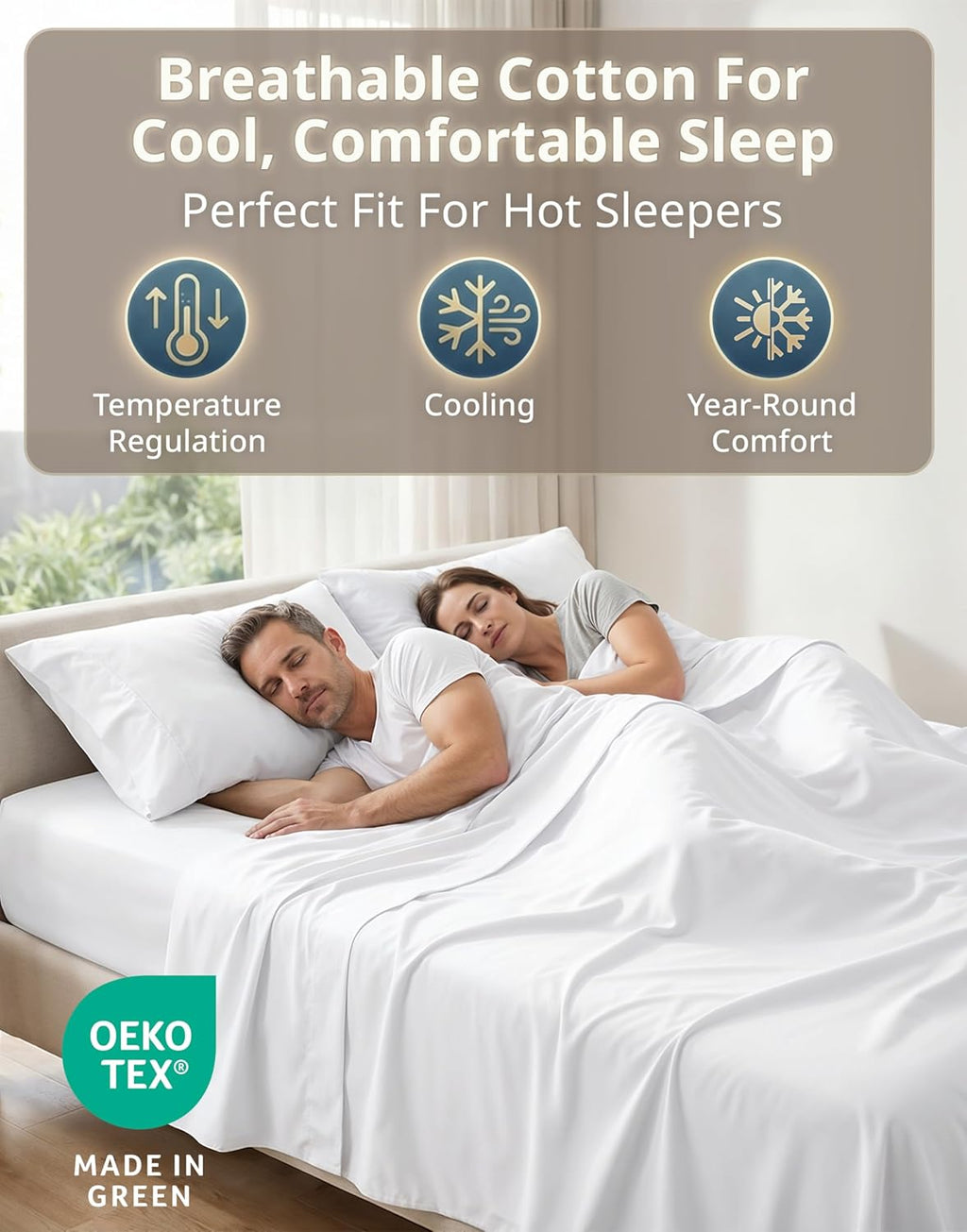 LANE LINEN 100% Cotton Sheets Full Size - 600 Thread Count Sateen Weave - Hotel Quality Softness, Great for Everyday Comfort - Securely Fits Matresses Upto 15'' Deep - Oeko TEX Certified - White