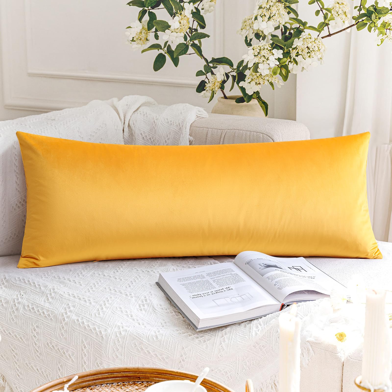 Artscope Luxury Velvet Pillow Covers Super Soft Decorative Square Throw Pillow Covers Case Cushion Covers for Sofa Couch Bedroom Car Decor 12x20 Inch Gold