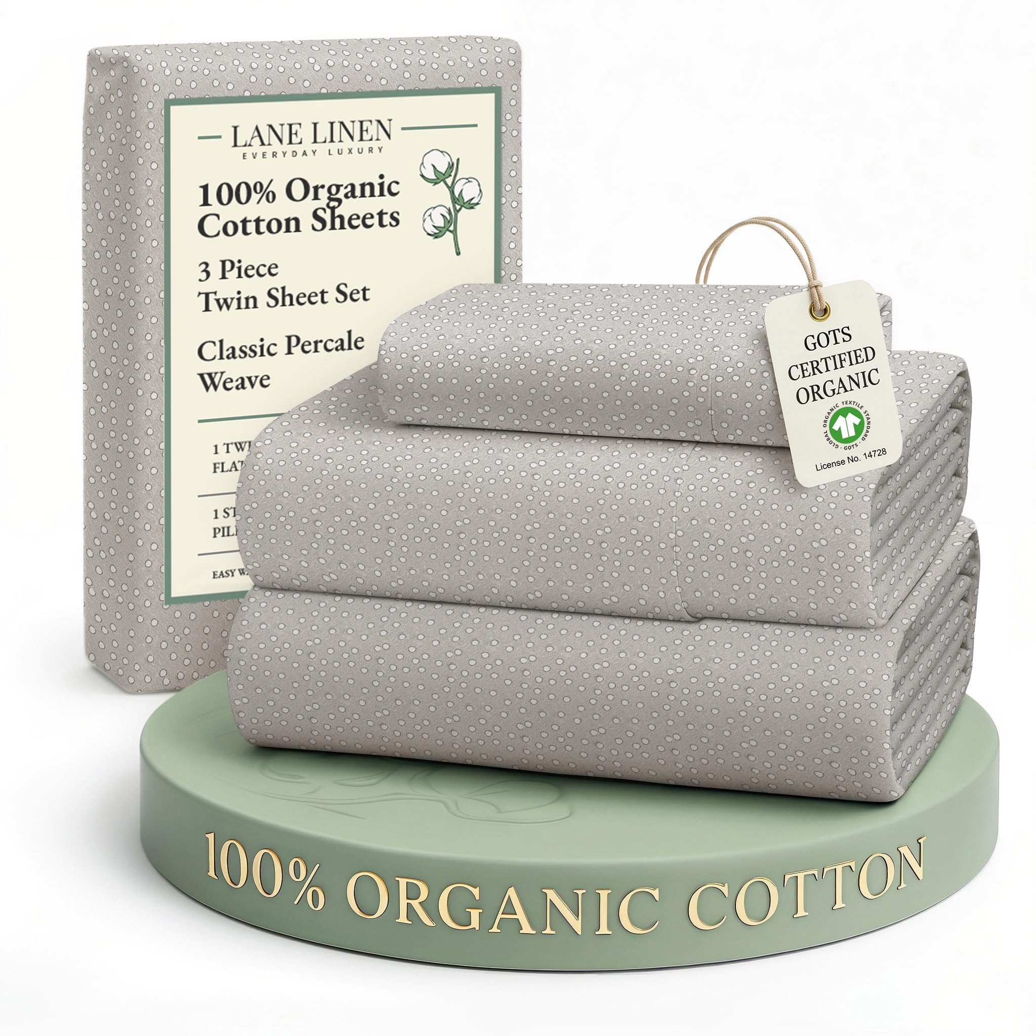 LANE LINEN Eco Friendly 100% Organic Cotton Queen Sheet Set, Soft & Comfy Fully Elasticized 15" Deep Pocket Bed Sheets, Low Pill Naturally Cooling Machine Wash Sábanas Queen- White Bed Sheets