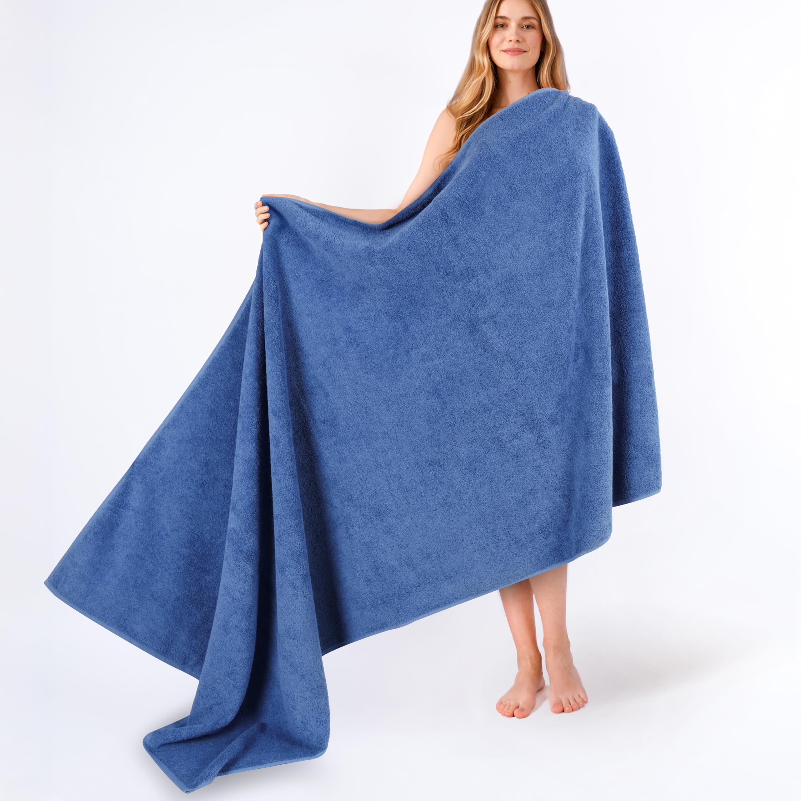 American Soft Linen Luxury 6 Piece Towel Set, 2 Bath Towels 2 Hand Towel 2 Washcloths, 600 GSM 100% Cotton Turkish Towels for Bathroom, Silver Grey Towel Sets