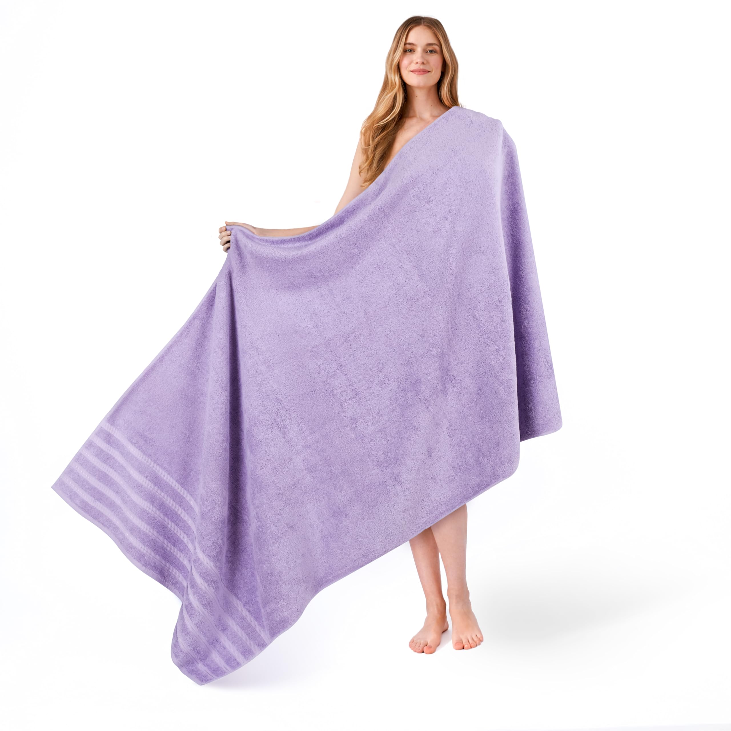 American Soft Linen Luxury 6 Piece Towel Set, 2 Bath Towels 2 Hand Towel 2 Washcloths, 600 GSM 100% Cotton Turkish Towels for Bathroom, Silver Grey Towel Sets
