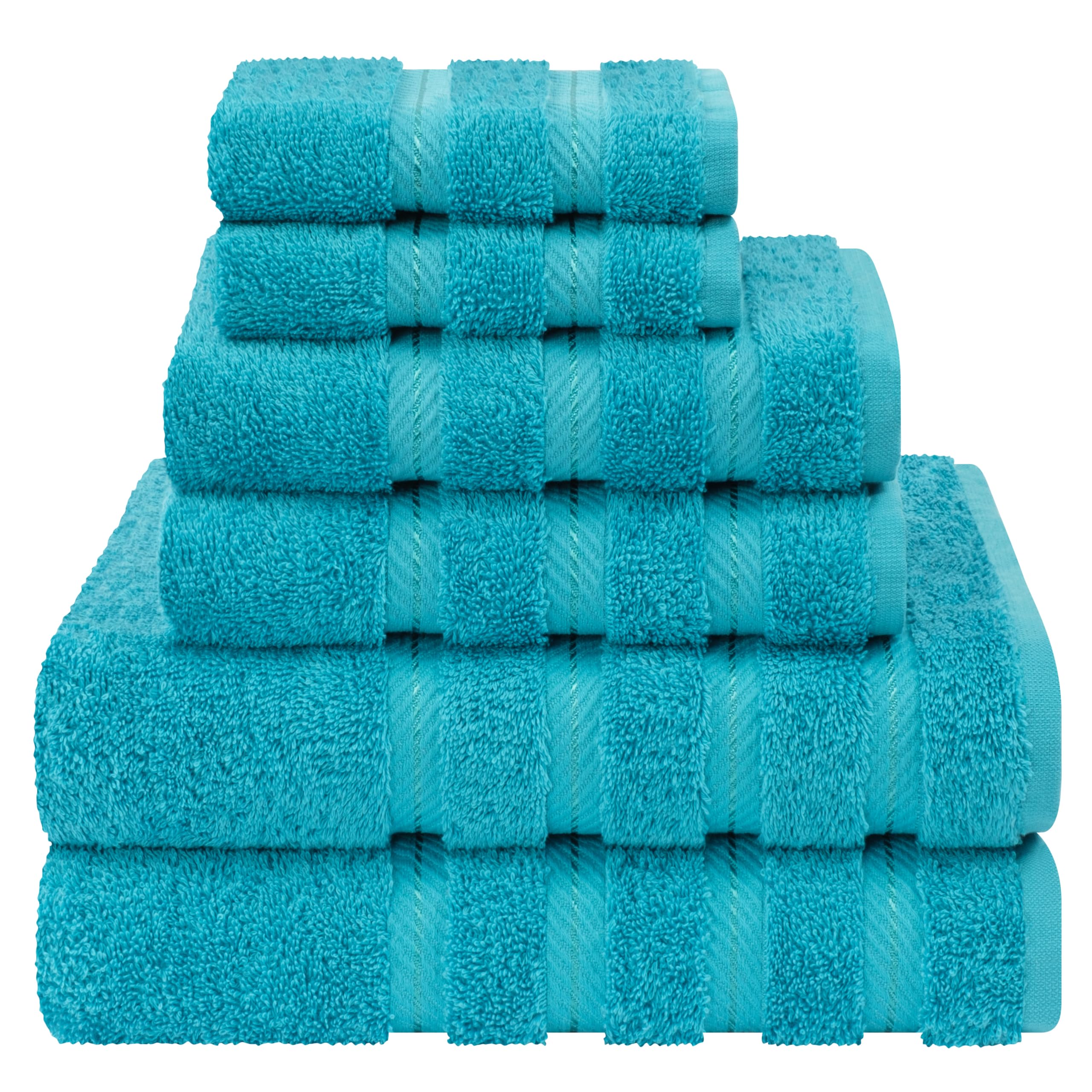 American Soft Linen Luxury 6 Piece Towel Set, 2 Bath Towels 2 Hand Towel 2 Washcloths, 600 GSM 100% Cotton Turkish Towels for Bathroom, Silver Grey Towel Sets