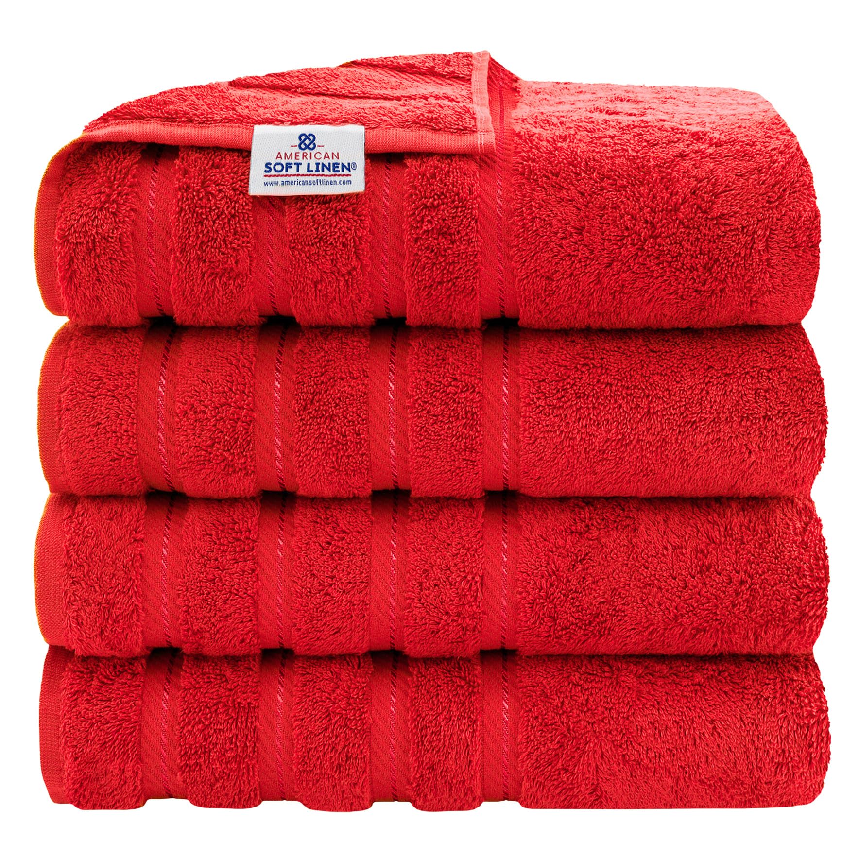 American Soft Linen Luxury 6 Piece Towel Set, 2 Bath Towels 2 Hand Towel 2 Washcloths, 600 GSM 100% Cotton Turkish Towels for Bathroom, Silver Grey Towel Sets