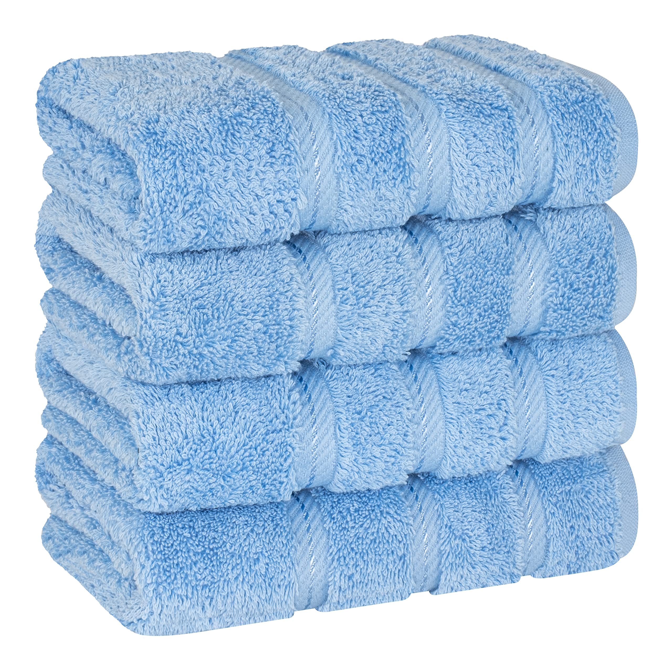 American Soft Linen Luxury 6 Piece Towel Set, 2 Bath Towels 2 Hand Towel 2 Washcloths, 600 GSM 100% Cotton Turkish Towels for Bathroom, Silver Grey Towel Sets