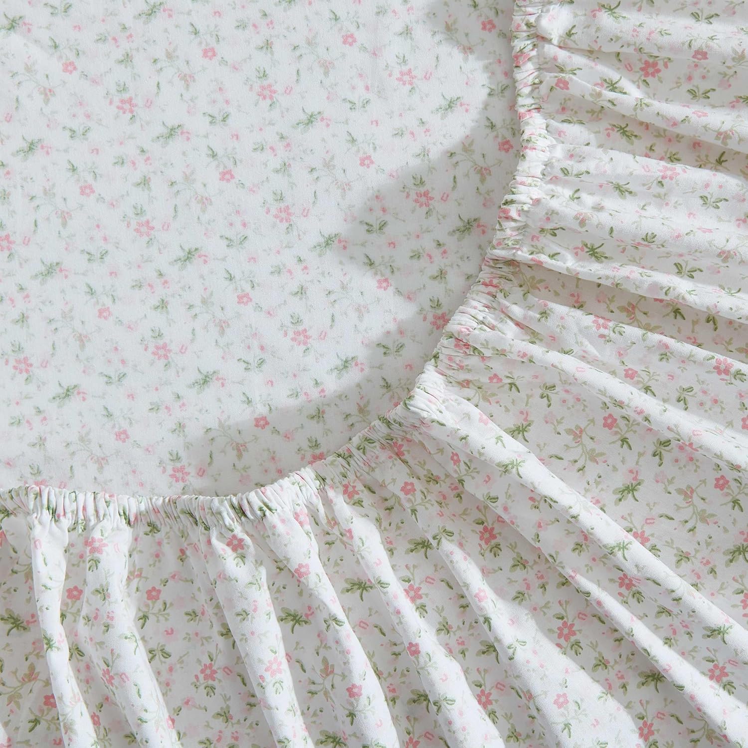 Laura Ashley - Queen Sheets, Cotton Percale Bedding Set, Lightweight & Breathable Home Decor (Evie Pink, Queen)