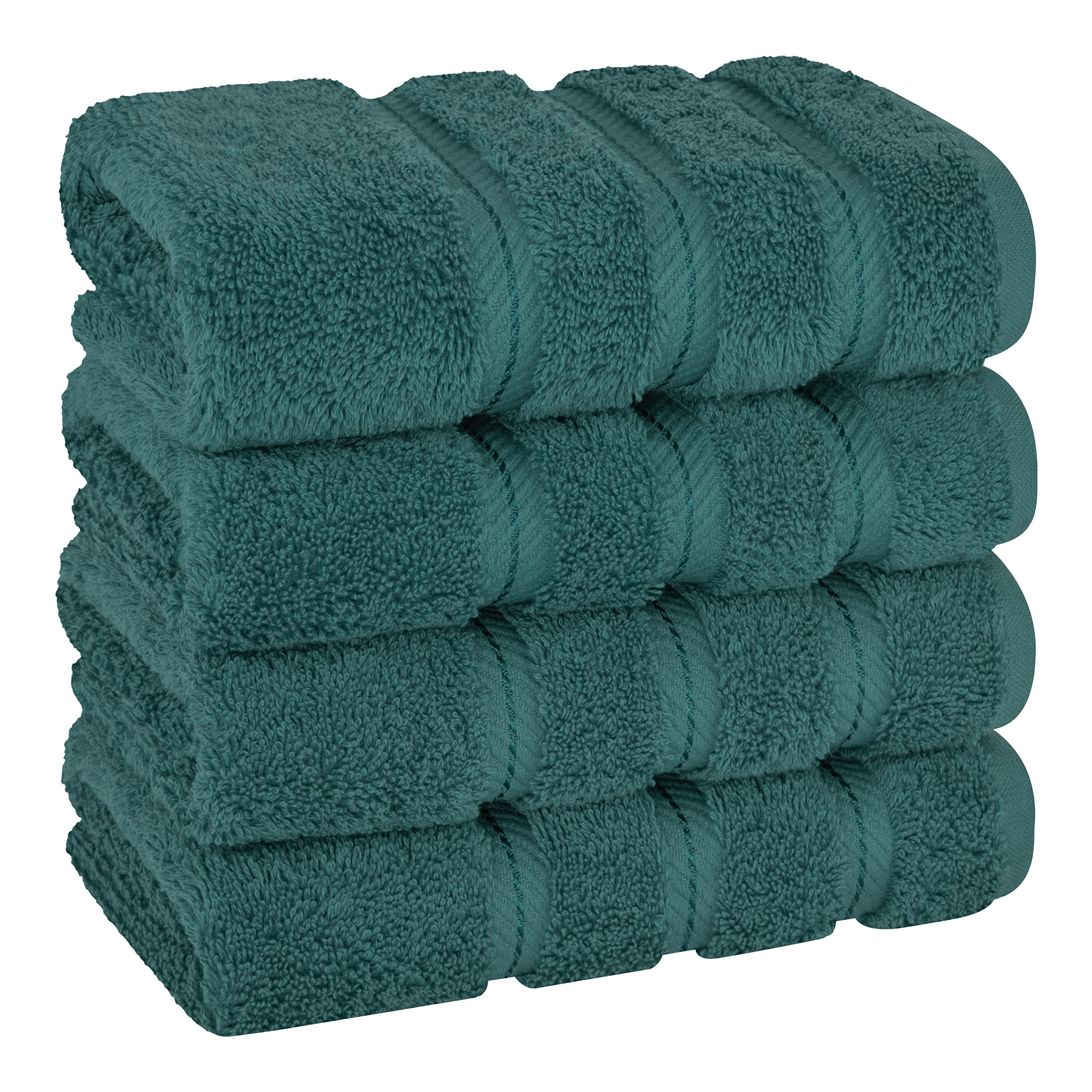 American Soft Linen Luxury 6 Piece Towel Set, 2 Bath Towels 2 Hand Towel 2 Washcloths, 600 GSM 100% Cotton Turkish Towels for Bathroom, Silver Grey Towel Sets