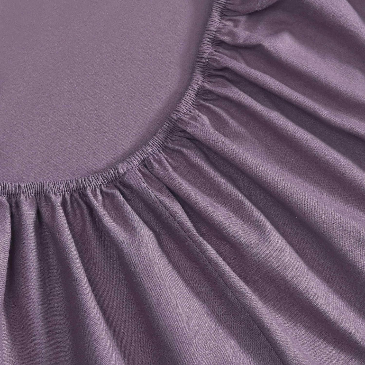 Eddie Bauer - Queen Sheet Set, Washed Percale Bedding Set with Deep Pockets, Super Soft, 100% Luxury Cotton with Smooth Percale Weave (Percale Purple, Queen)